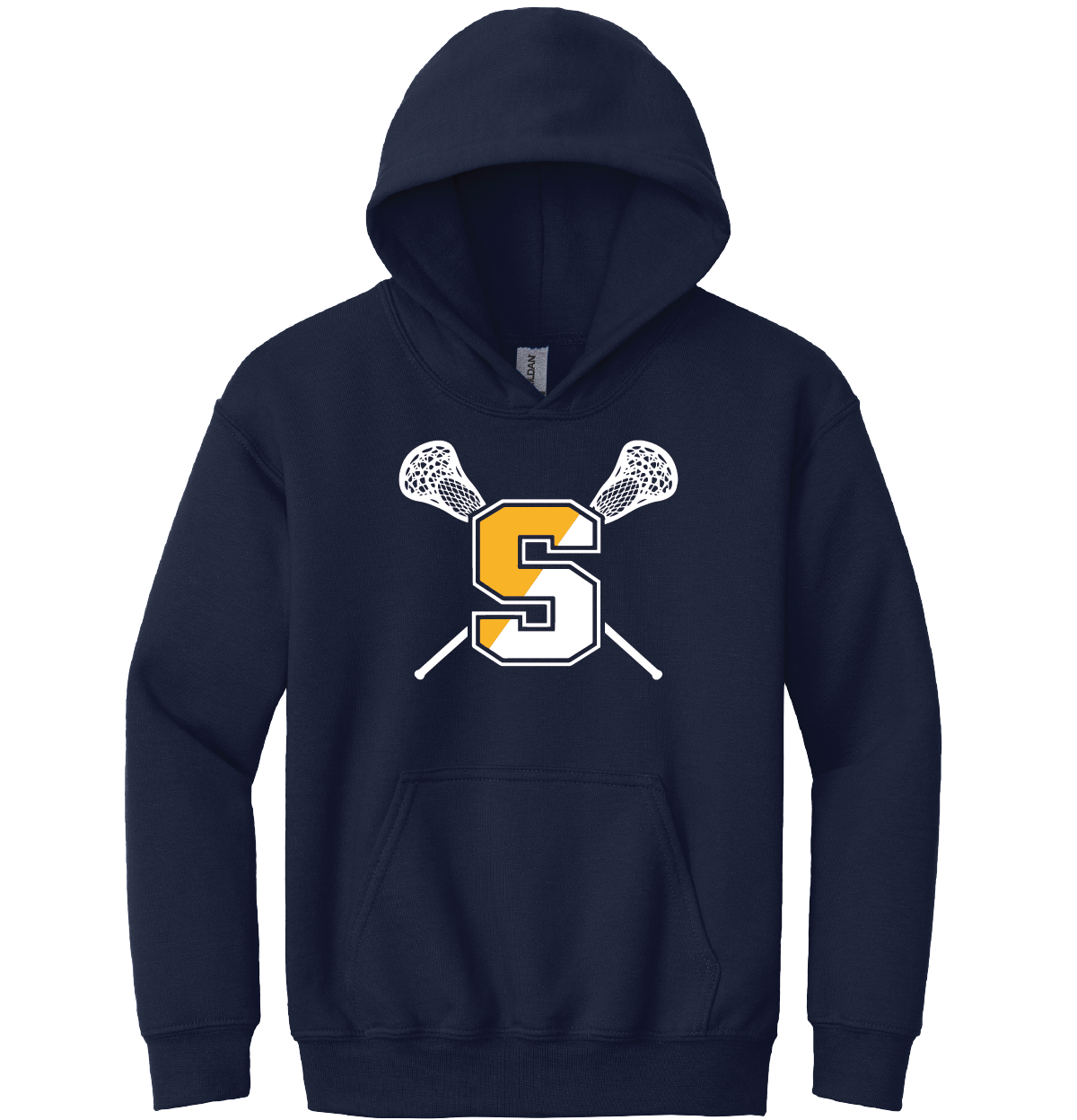 Hooded Sweatshirt: Simsbury Lacrosse Full Front Logo