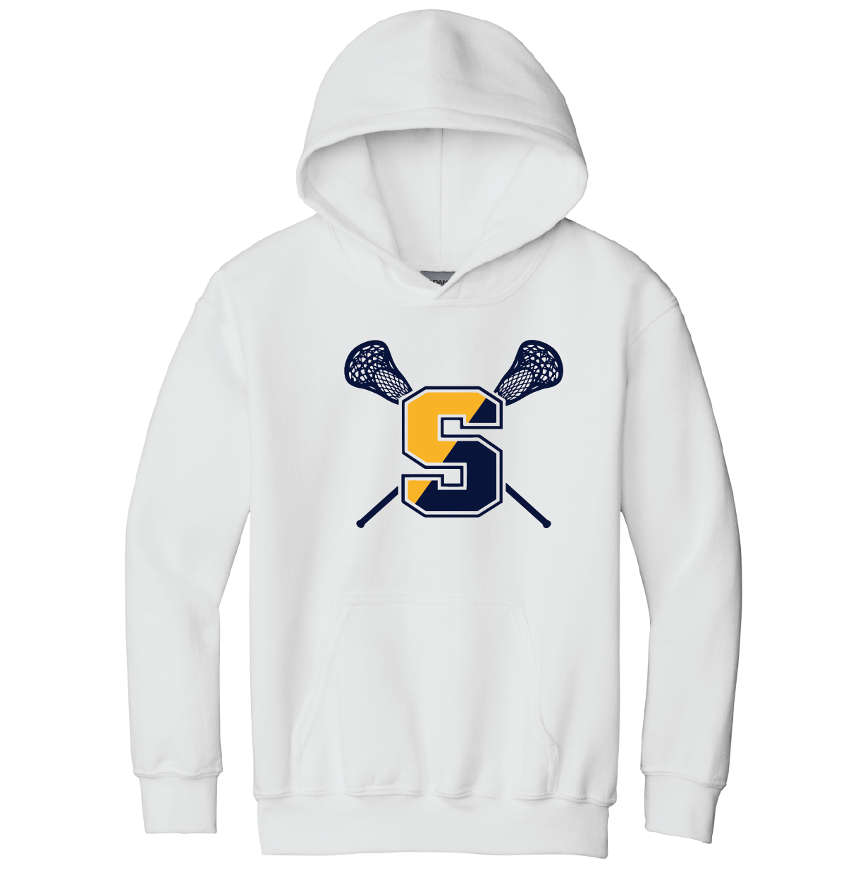 Hooded Sweatshirt: Simsbury Lacrosse Full Front Logo