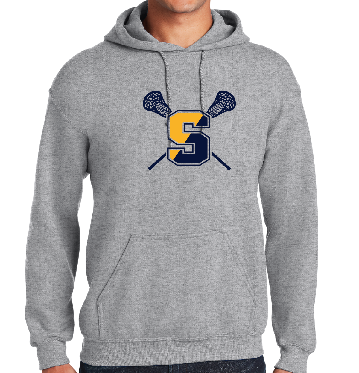 Hooded Sweatshirt: Simsbury Lacrosse Full Front Logo