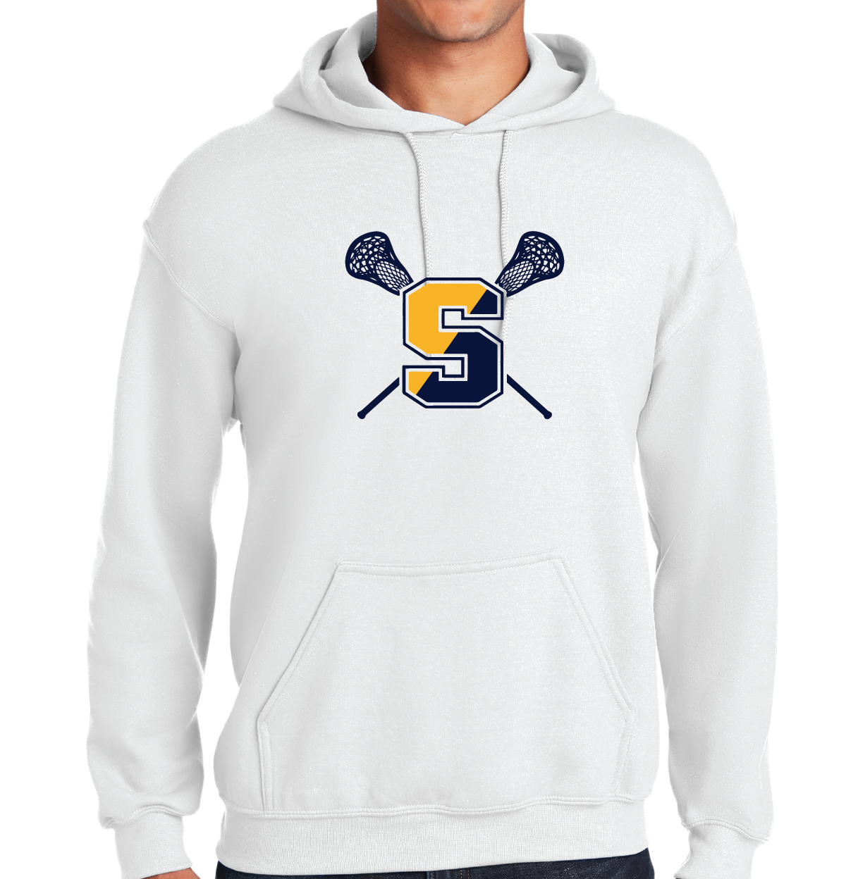 Hooded Sweatshirt: Simsbury Lacrosse Full Front Logo