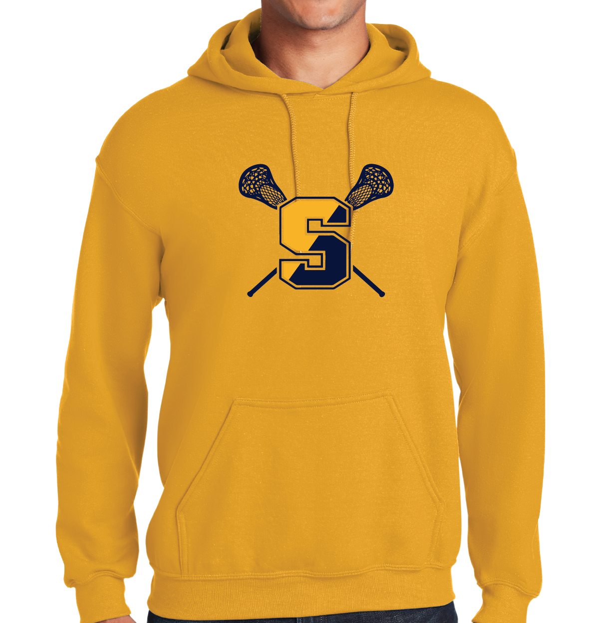 Hooded Sweatshirt: Simsbury Lacrosse Full Front Logo