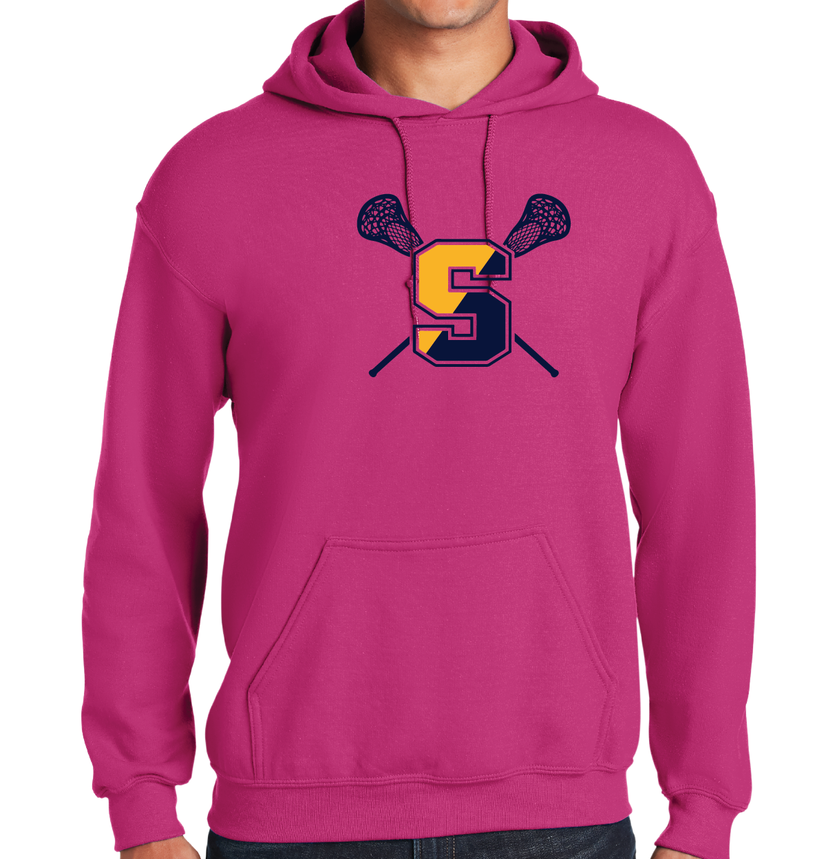 Hooded Sweatshirt: Simsbury Lacrosse Full Front Logo