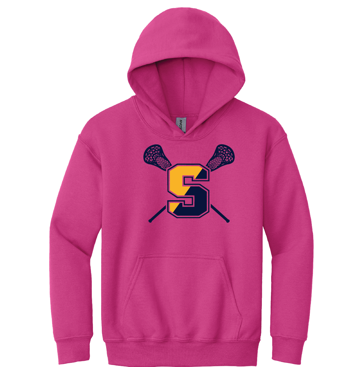 Hooded Sweatshirt: Simsbury Lacrosse Full Front Logo