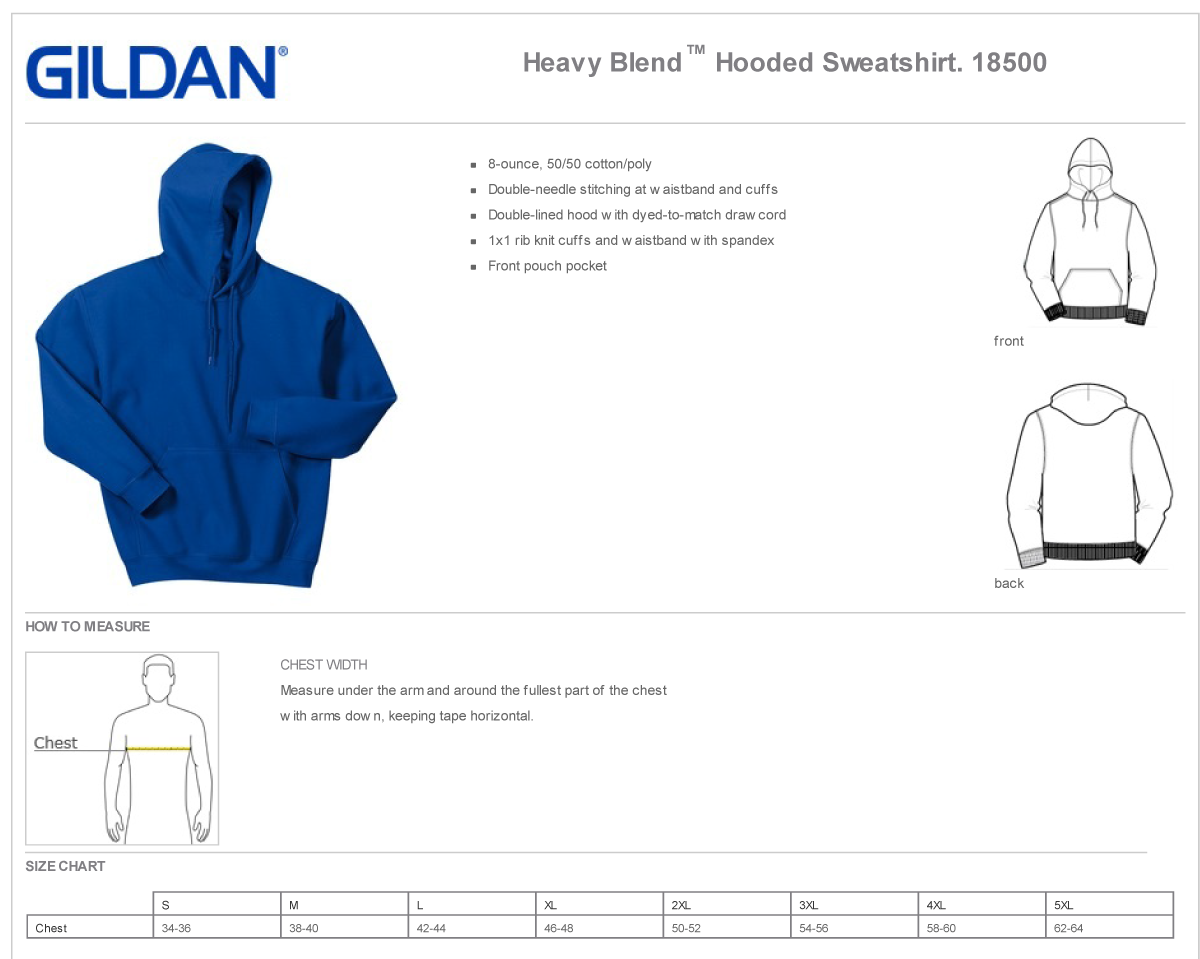 Hooded Sweatshirt Gildan 50/50: Simsbury Football 2024