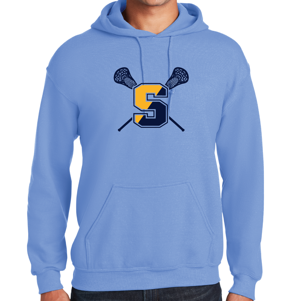 Hooded Sweatshirt: Simsbury Lacrosse Full Front Logo