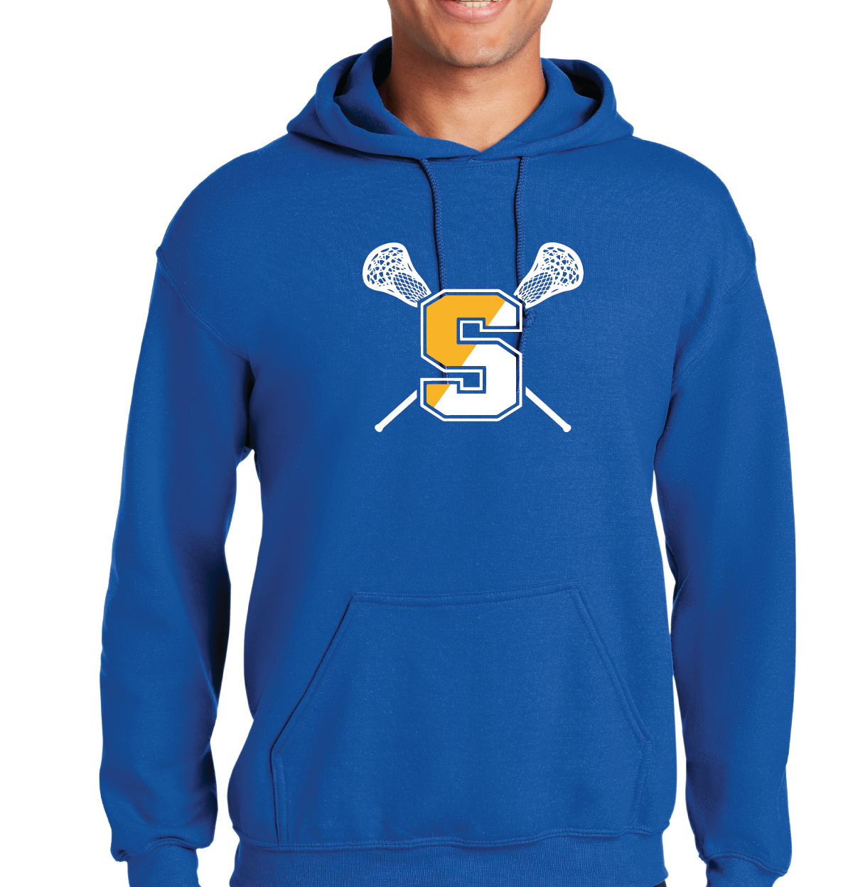 Hooded Sweatshirt: Simsbury Lacrosse Full Front Logo