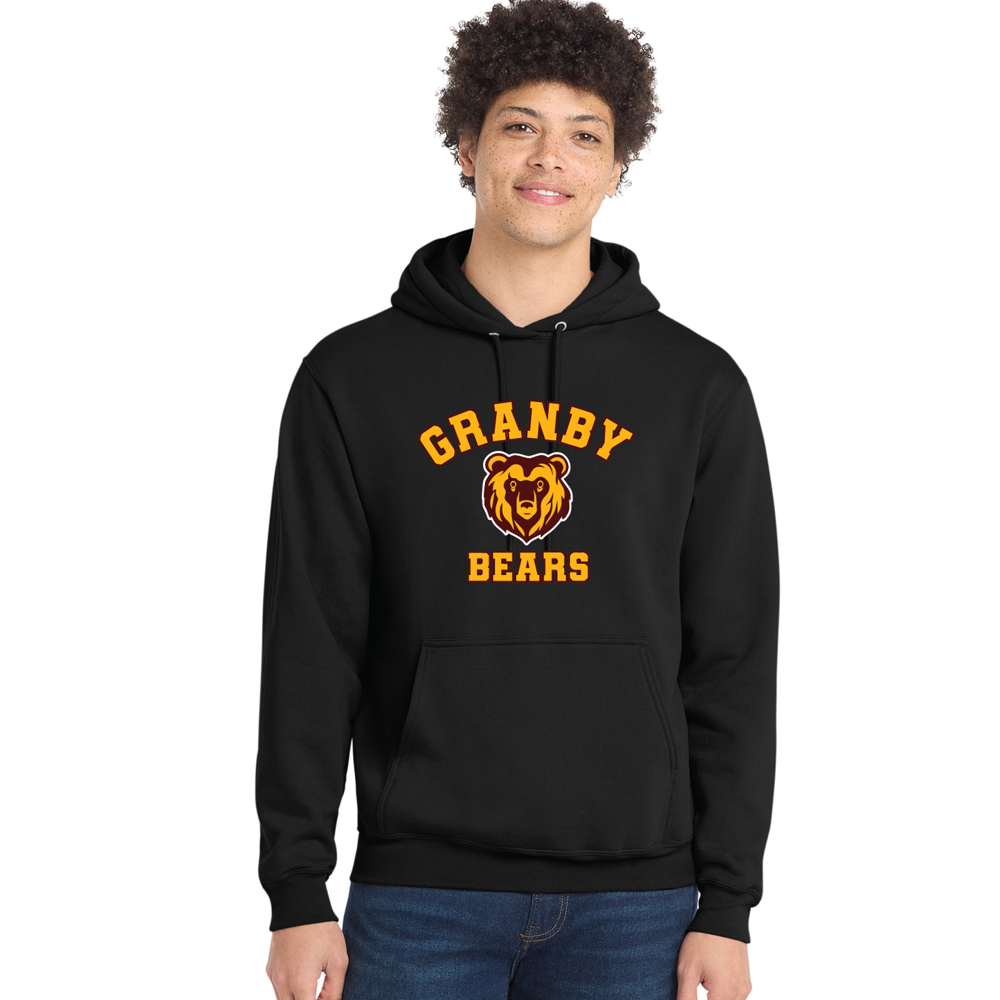 Granby Bears PTO: Youth & Adult Port & Co™ Core Fleece Pullover Hooded Sweatshirt. PC78H