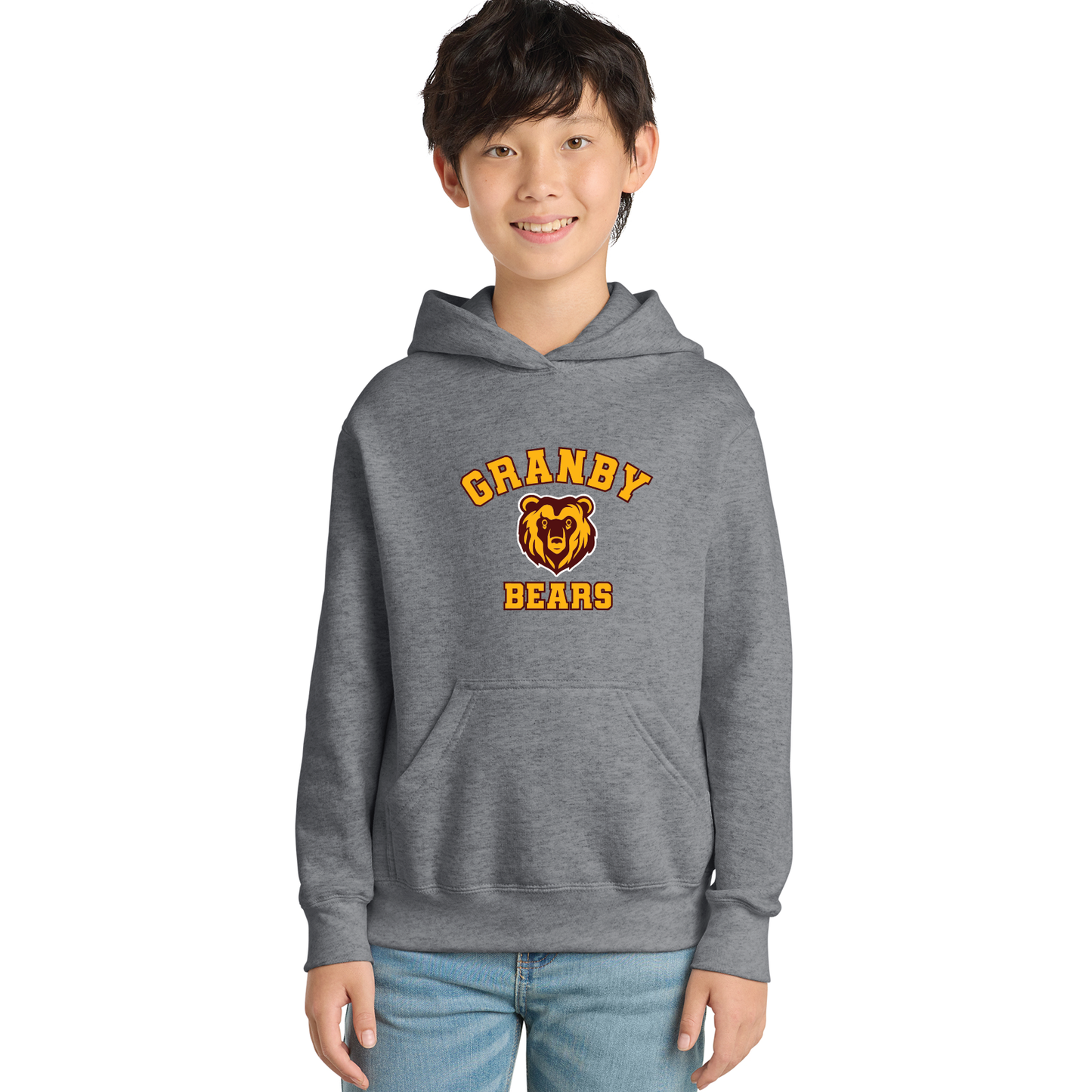 Granby Bears PTO: Youth & Adult Port & Co™ Core Fleece Pullover Hooded Sweatshirt. PC78H