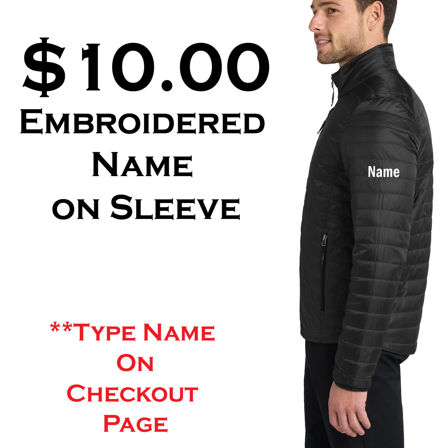 Mandell JCC: $10 Embroidered Name on Sleeve