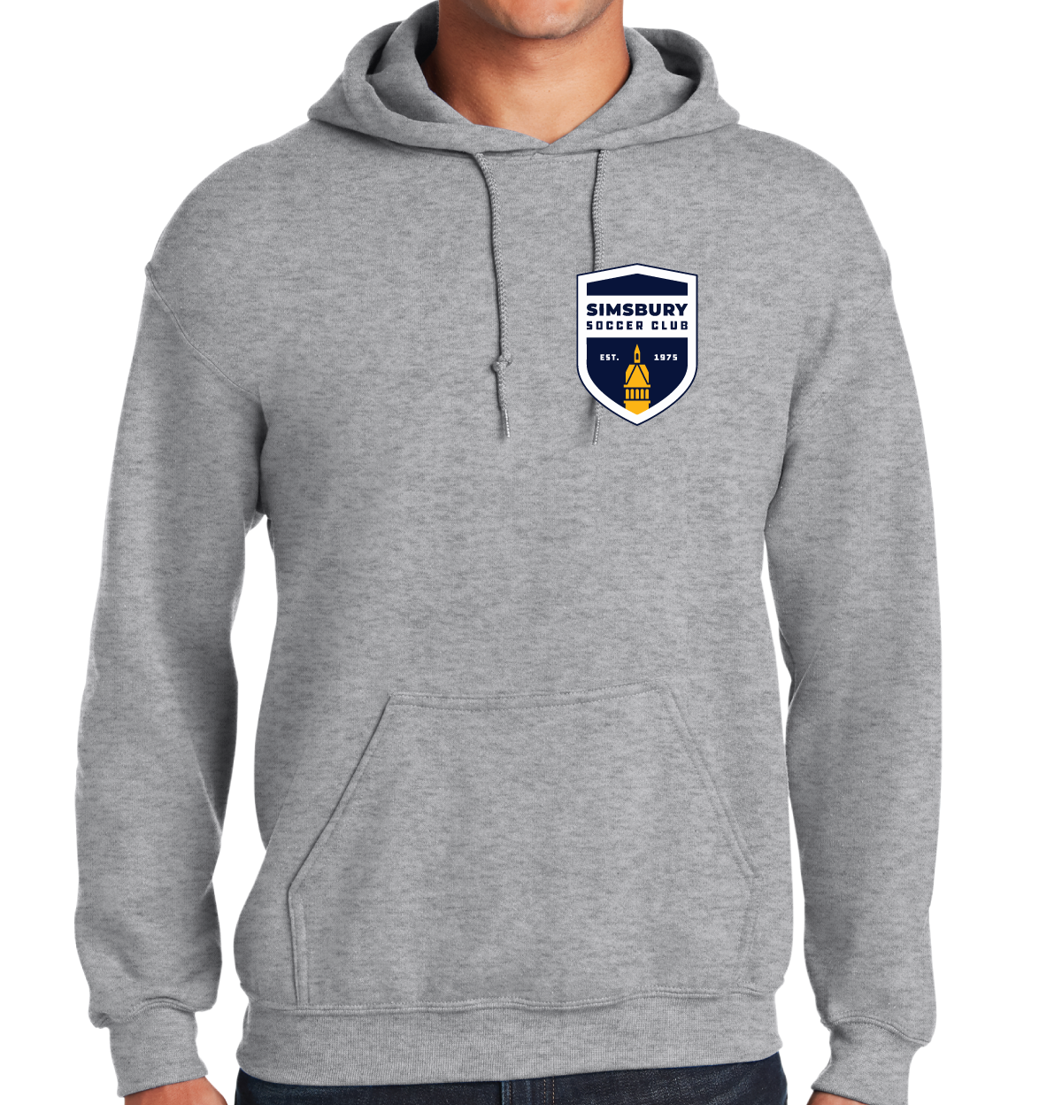 Hooded Sweatshirt: Simsbury Soccer Club Left Chest Embroidered Logo