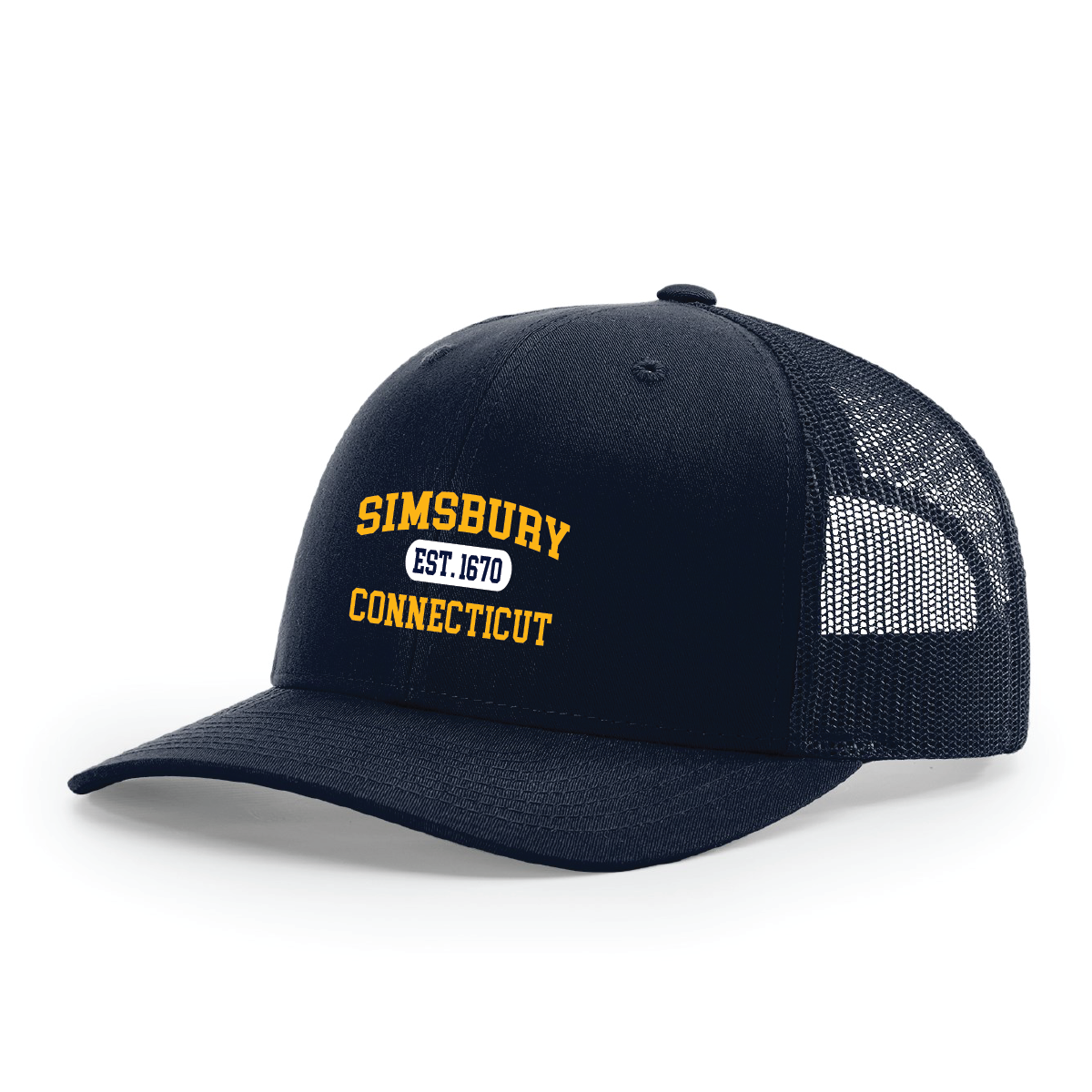 Hat: Trucker Snapback Simsbury CT Est. 1670