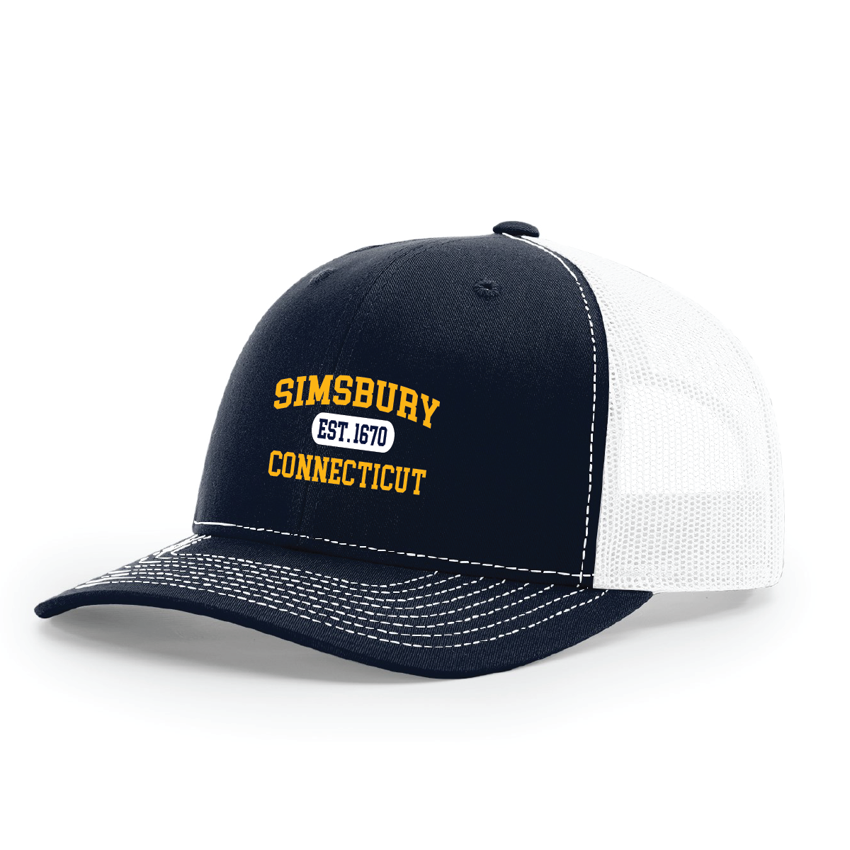 Hat: Trucker Snapback Simsbury CT Est. 1670