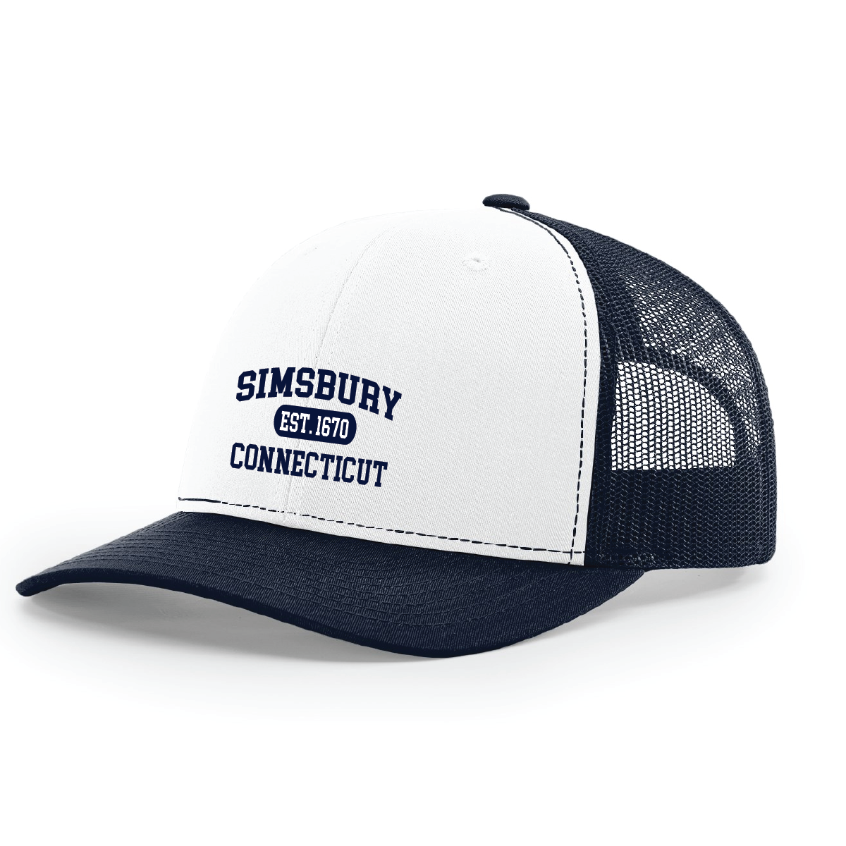 Hat: Trucker Snapback Simsbury CT Est. 1670