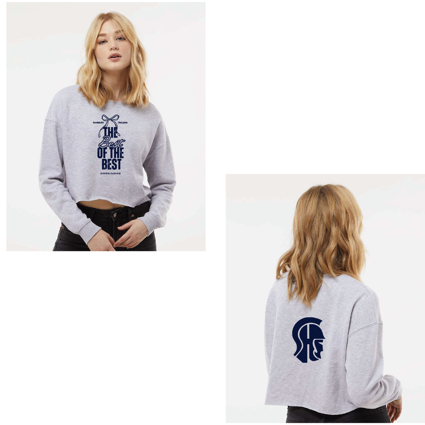 SHS Cheer: Choose your Logo! Women's Lightweight Crop Crewneck Sweatshirt - AFX24CRP