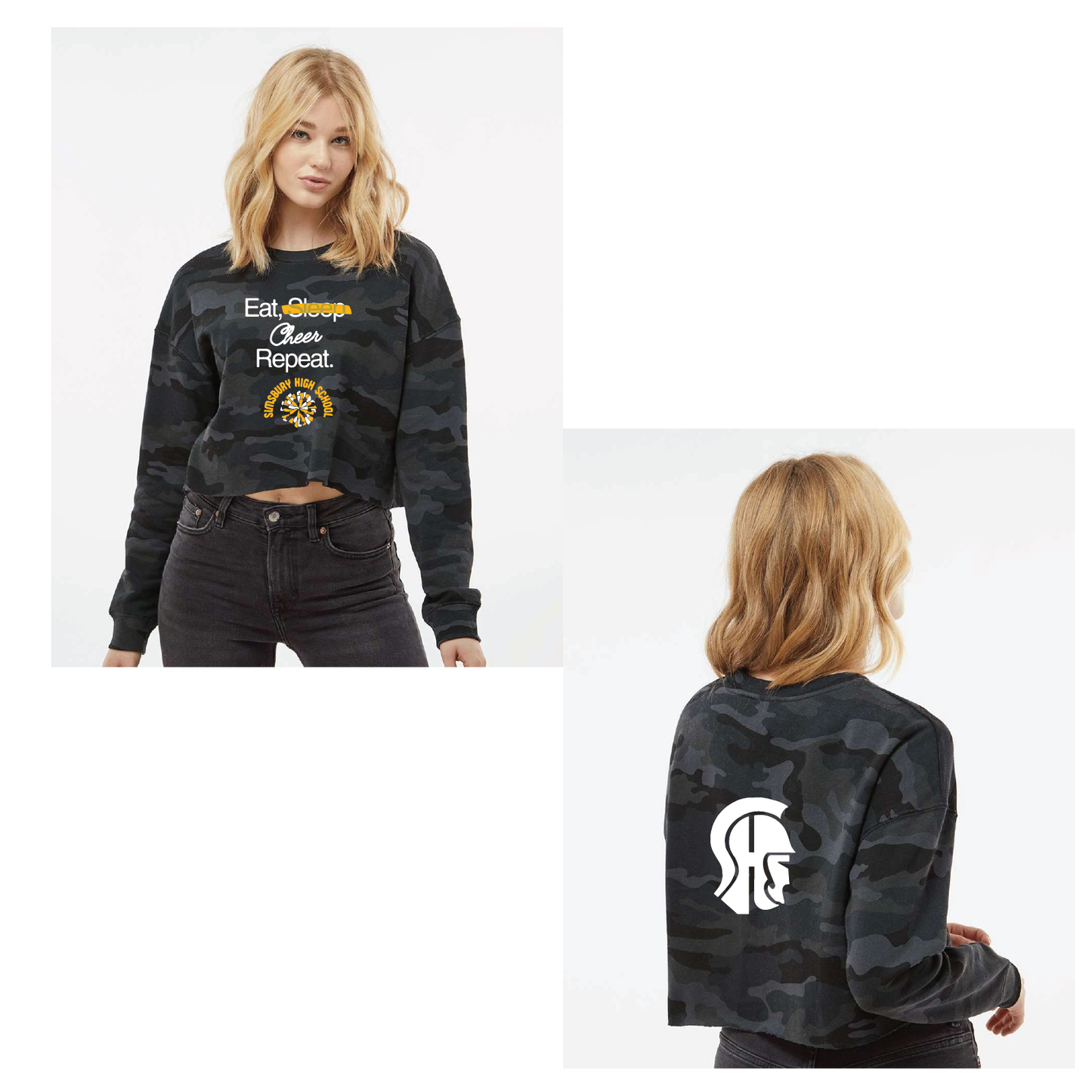 SHS Cheer: Choose your Logo! Women's Lightweight Crop Crewneck Sweatshirt - AFX24CRP