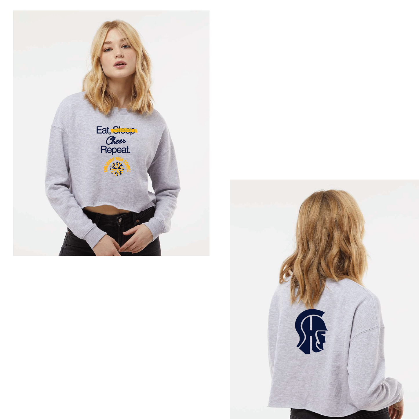SHS Cheer: Choose your Logo! Women's Lightweight Crop Crewneck Sweatshirt - AFX24CRP