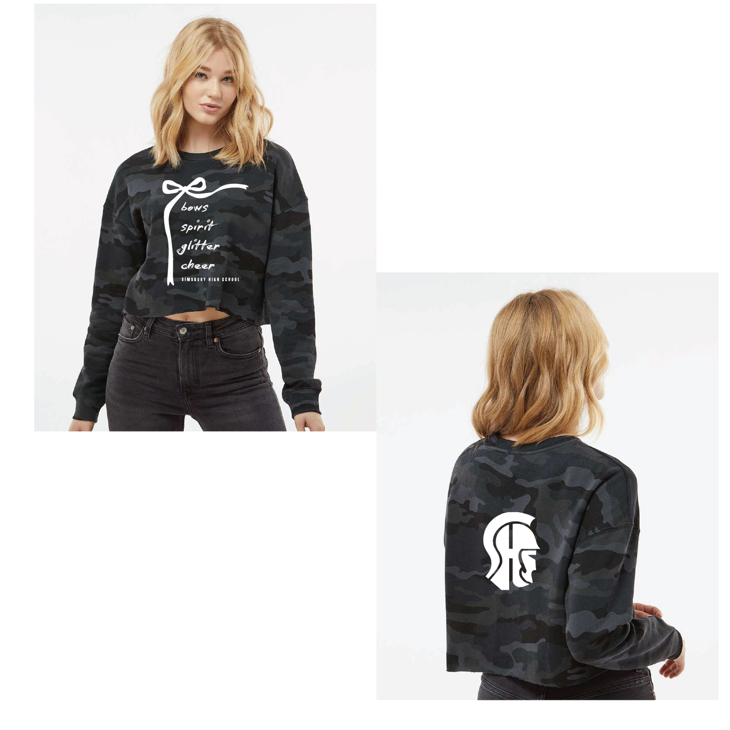 SHS Cheer: Choose your Logo! Women's Lightweight Crop Crewneck Sweatshirt - AFX24CRP