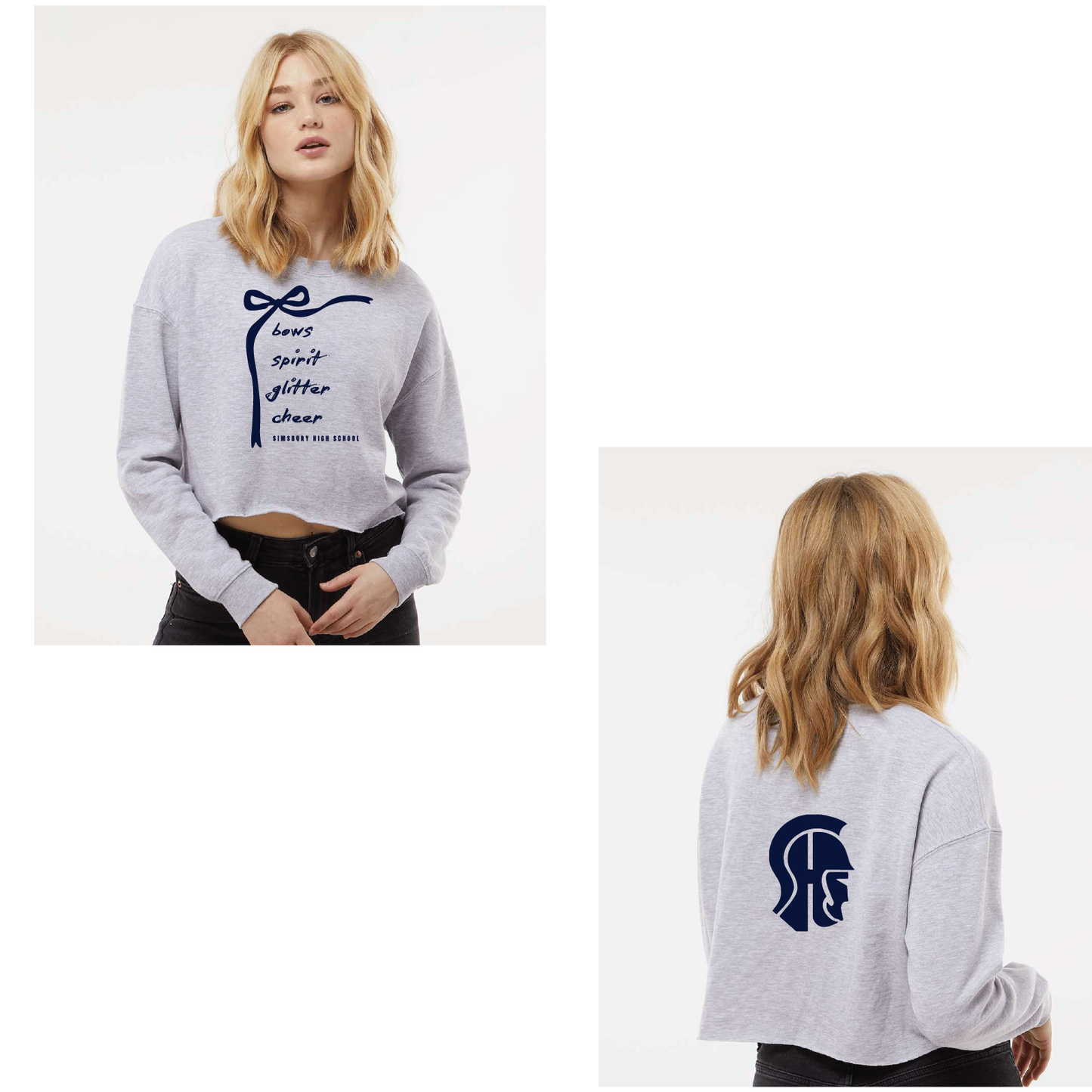 SHS Cheer: Choose your Logo! Women's Lightweight Crop Crewneck Sweatshirt - AFX24CRP