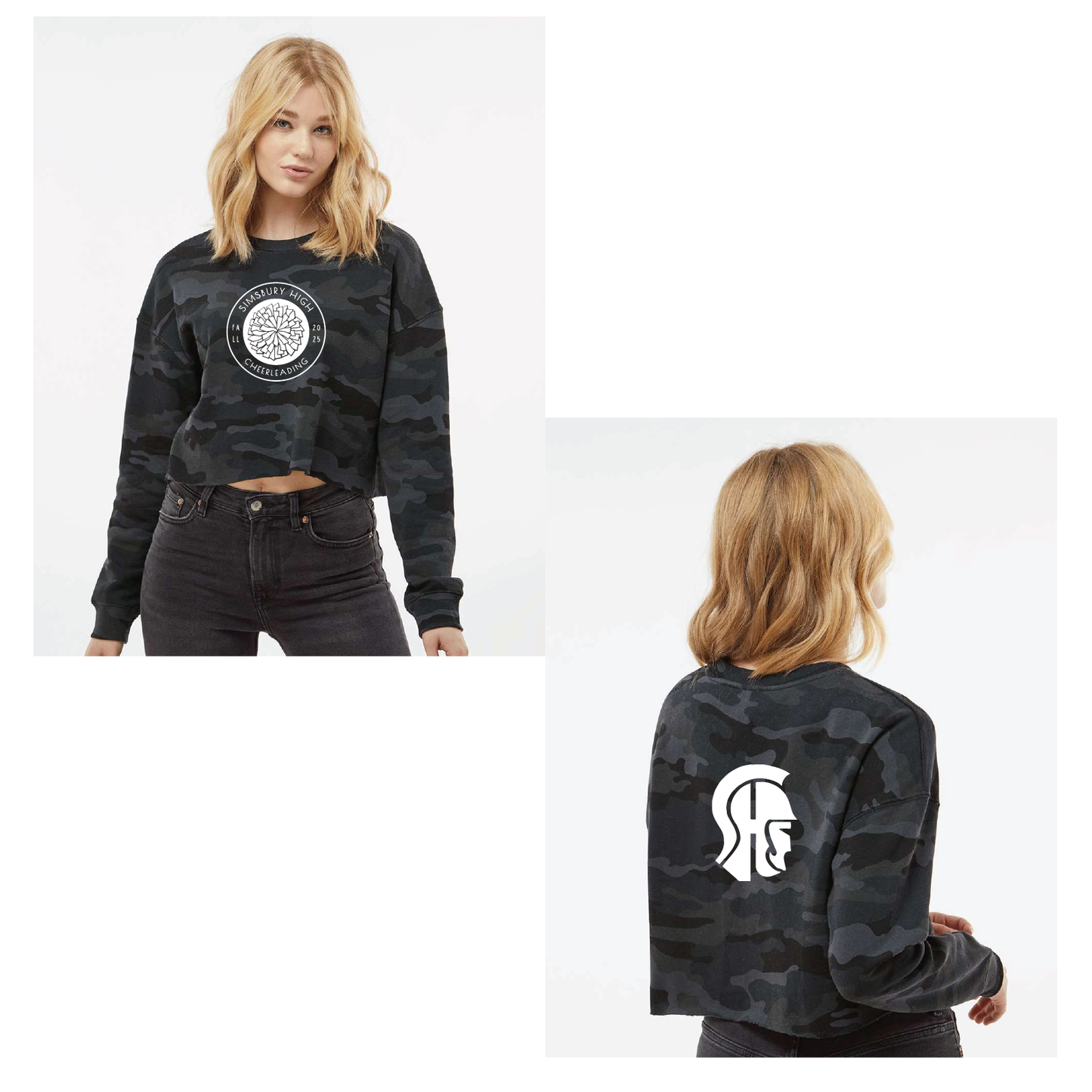 SHS Cheer: Choose your Logo! Women's Lightweight Crop Crewneck Sweatshirt - AFX24CRP