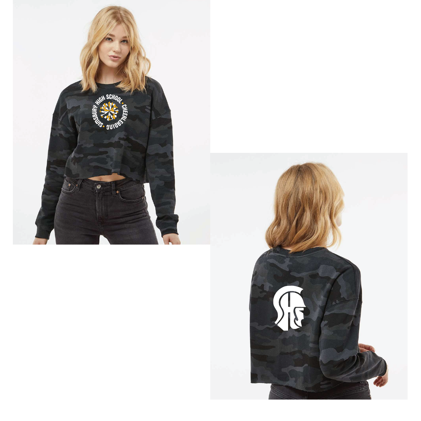SHS Cheer: Choose your Logo! Women's Lightweight Crop Crewneck Sweatshirt - AFX24CRP