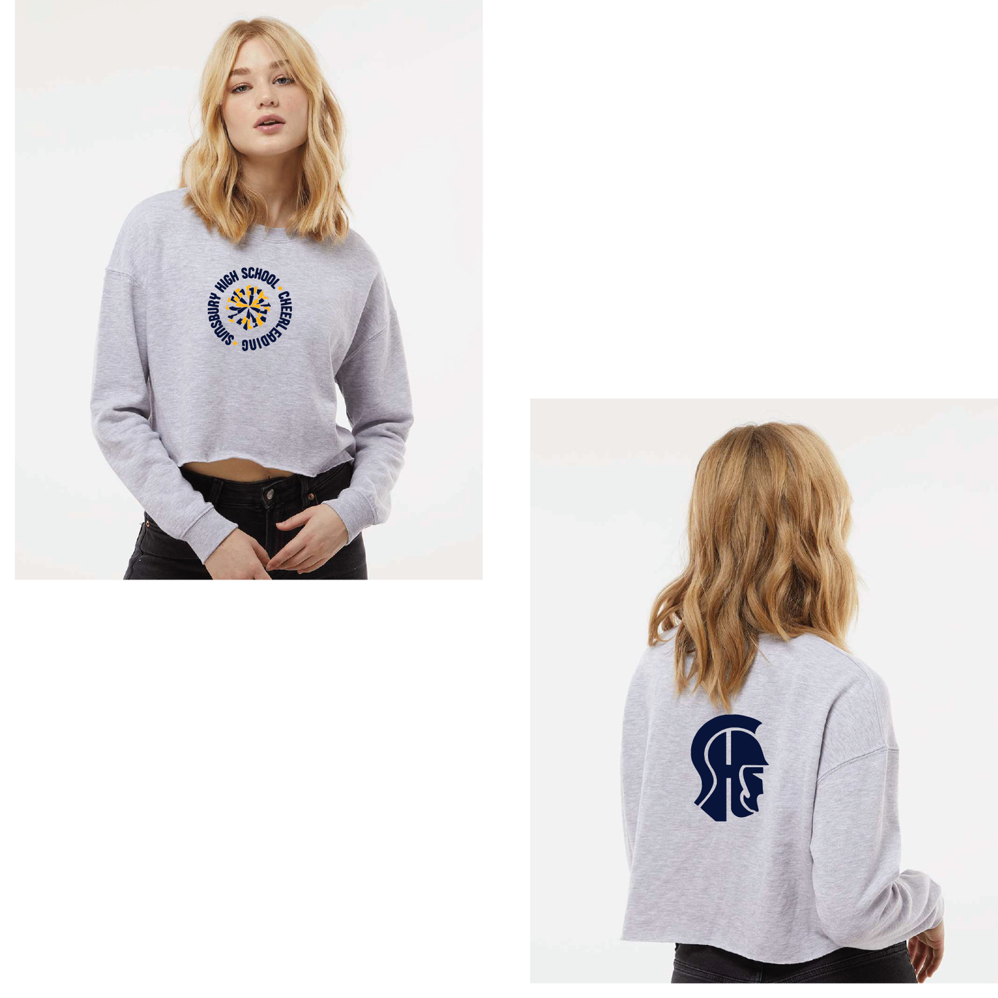SHS Cheer: Choose your Logo! Women's Lightweight Crop Crewneck Sweatshirt - AFX24CRP