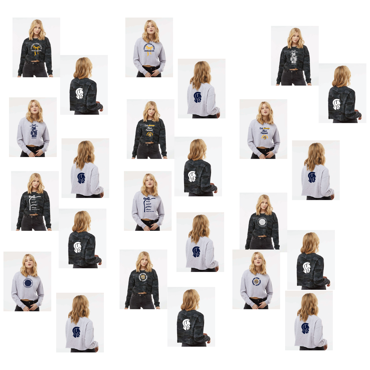 SHS Cheer: Choose your Logo! Women's Lightweight Crop Crewneck Sweatshirt - AFX24CRP