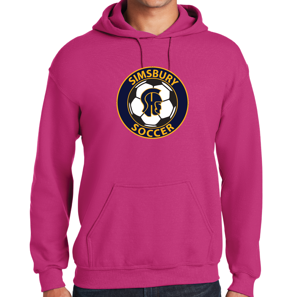 PINK: Hooded Sweatshirt Gildan 50/50: SHS Soccer Full Front Logo