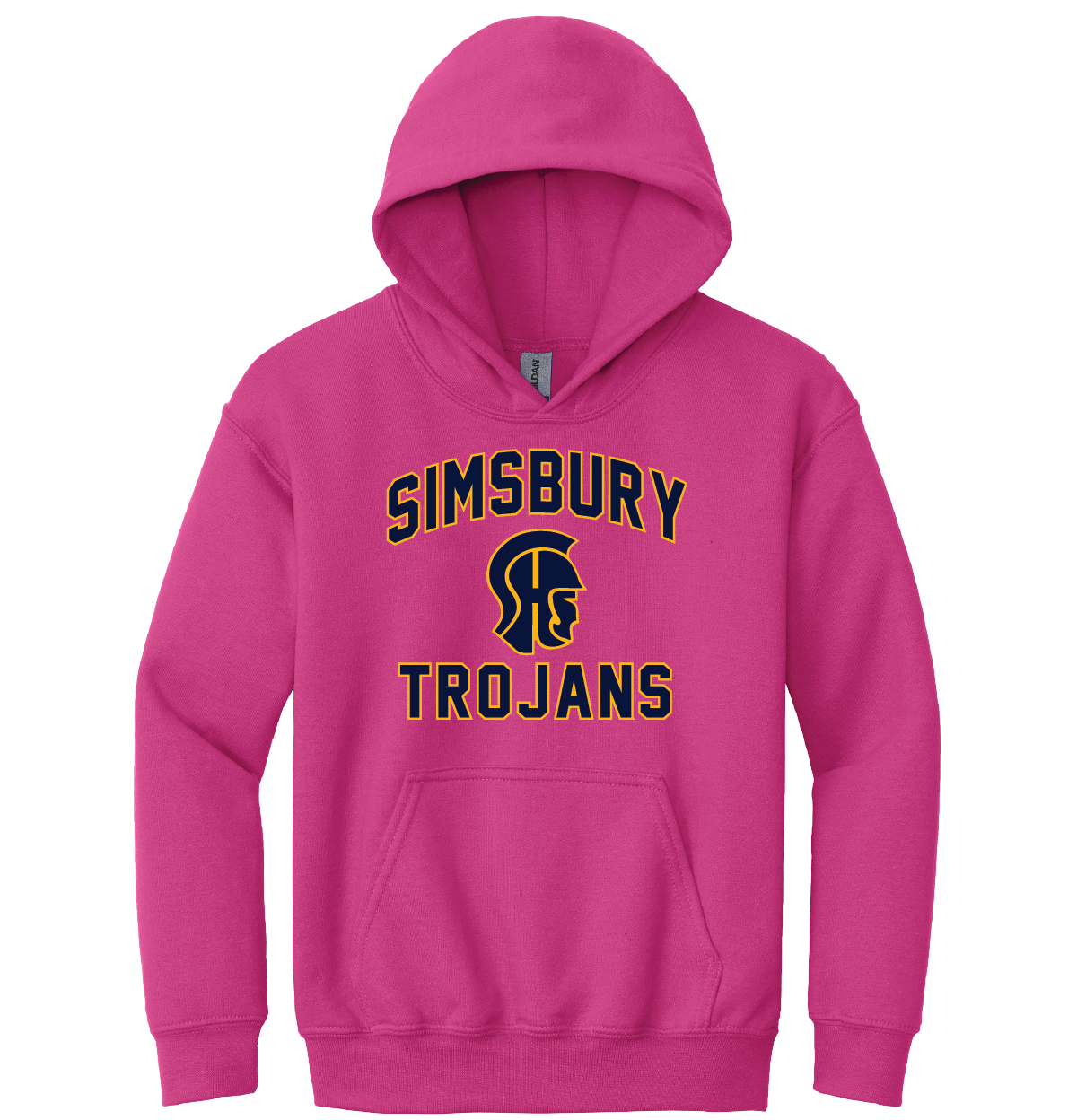 PINK Hooded Sweatshirt Gildan 50/50: Simsbury Trojans