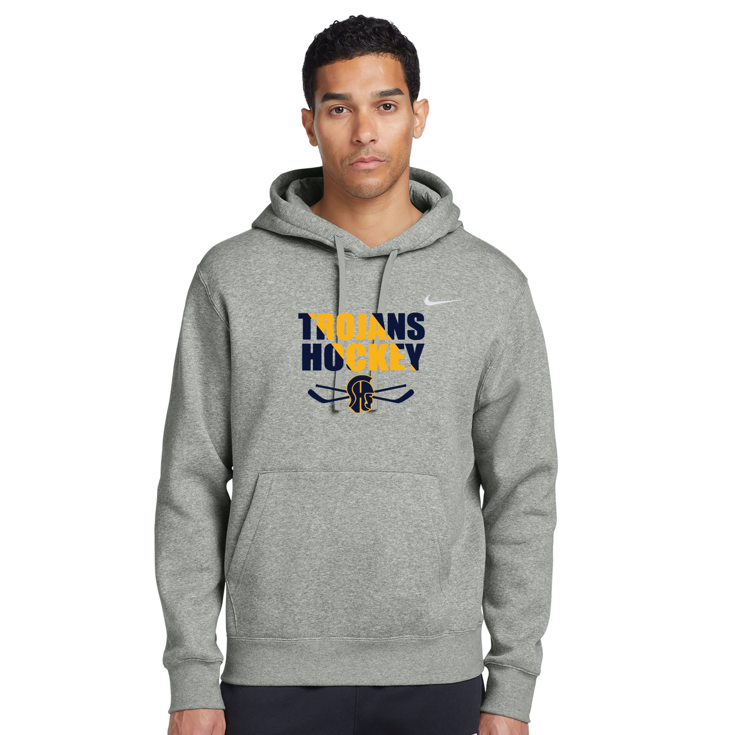 SHS Trojans Hockey: Nike Club Fleece Pullover Hoodie. CJ1611 (Choose Logo)