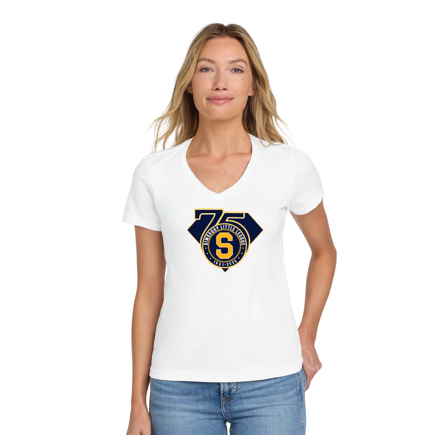 SLL 75th Anniv: Gildan Softstyle® T-Shirt. 64000 / 6400B / 64V00L: (75TH ANNIV FULL FRONT)