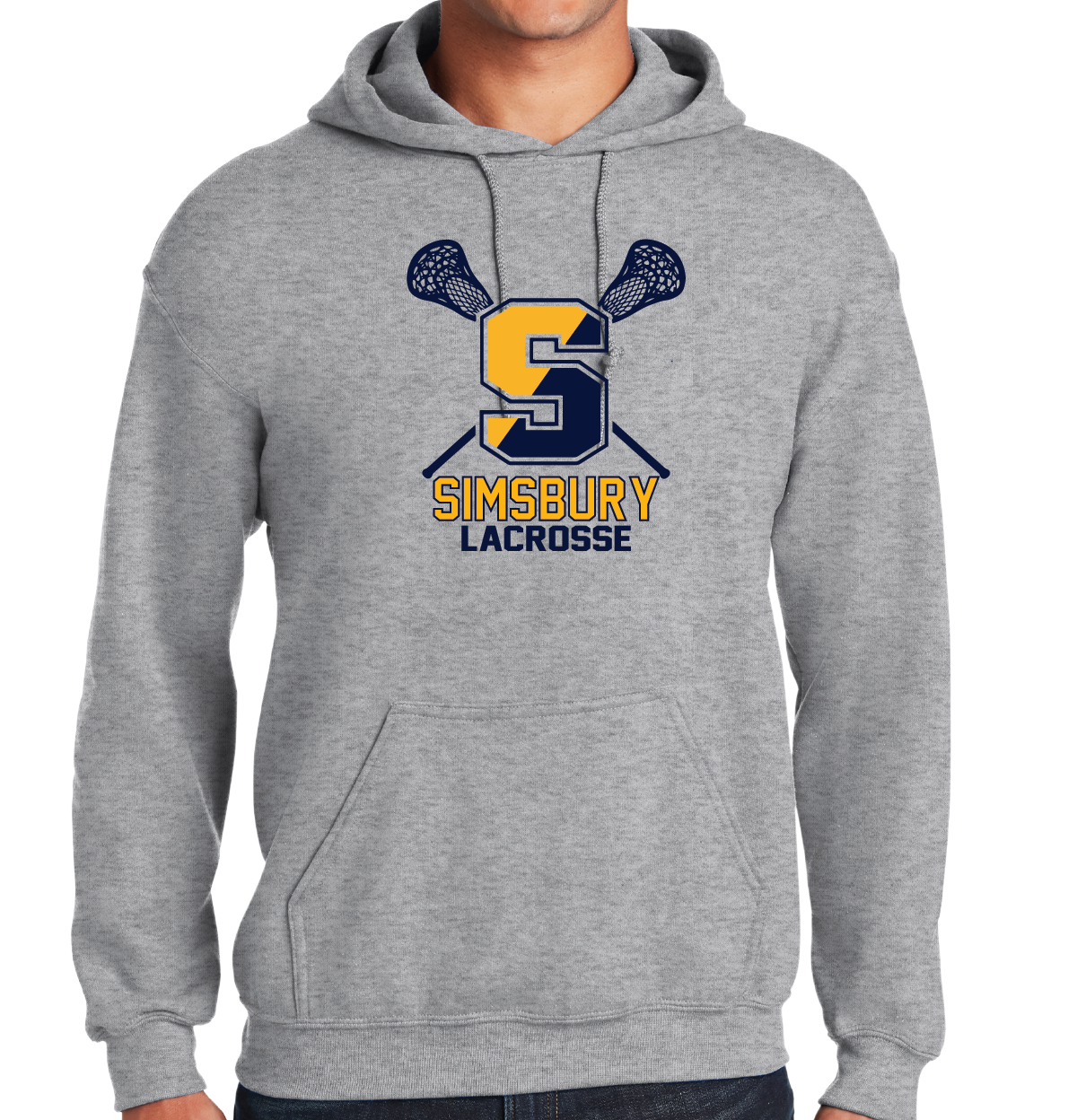 Hooded Sweatshirt Gildan 50/50: Simsbury Lax S Sticks