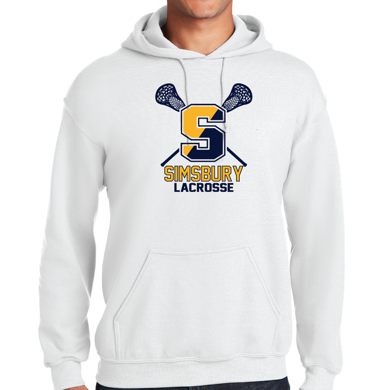 Hooded Sweatshirt Gildan 50/50: Simsbury Lax S Sticks