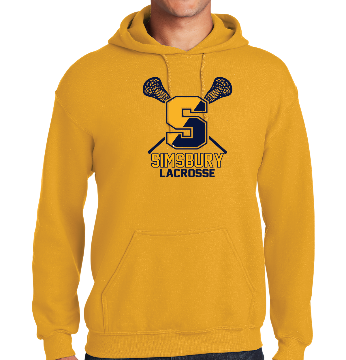 Hooded Sweatshirt Gildan 50/50: Simsbury Lax S Sticks