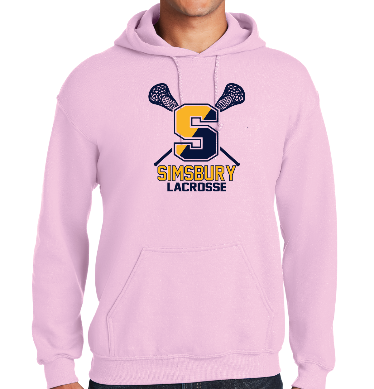 Hooded Sweatshirt Gildan 50/50: Simsbury Lax S Sticks