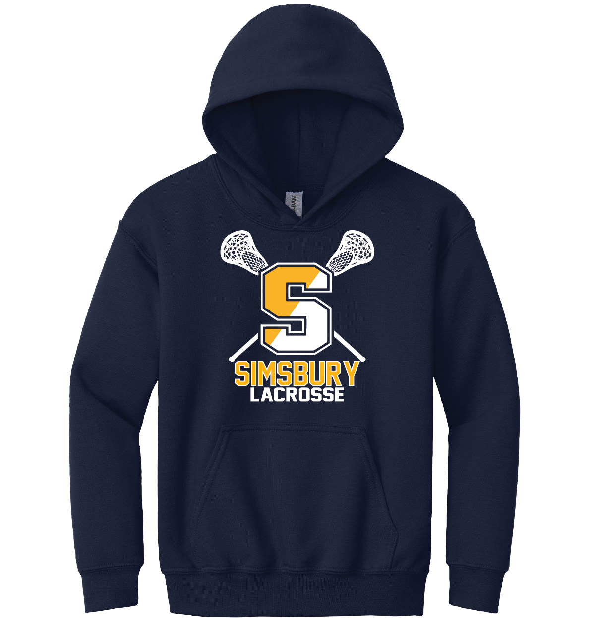 Hooded Sweatshirt Gildan 50/50: Simsbury Lax S Sticks