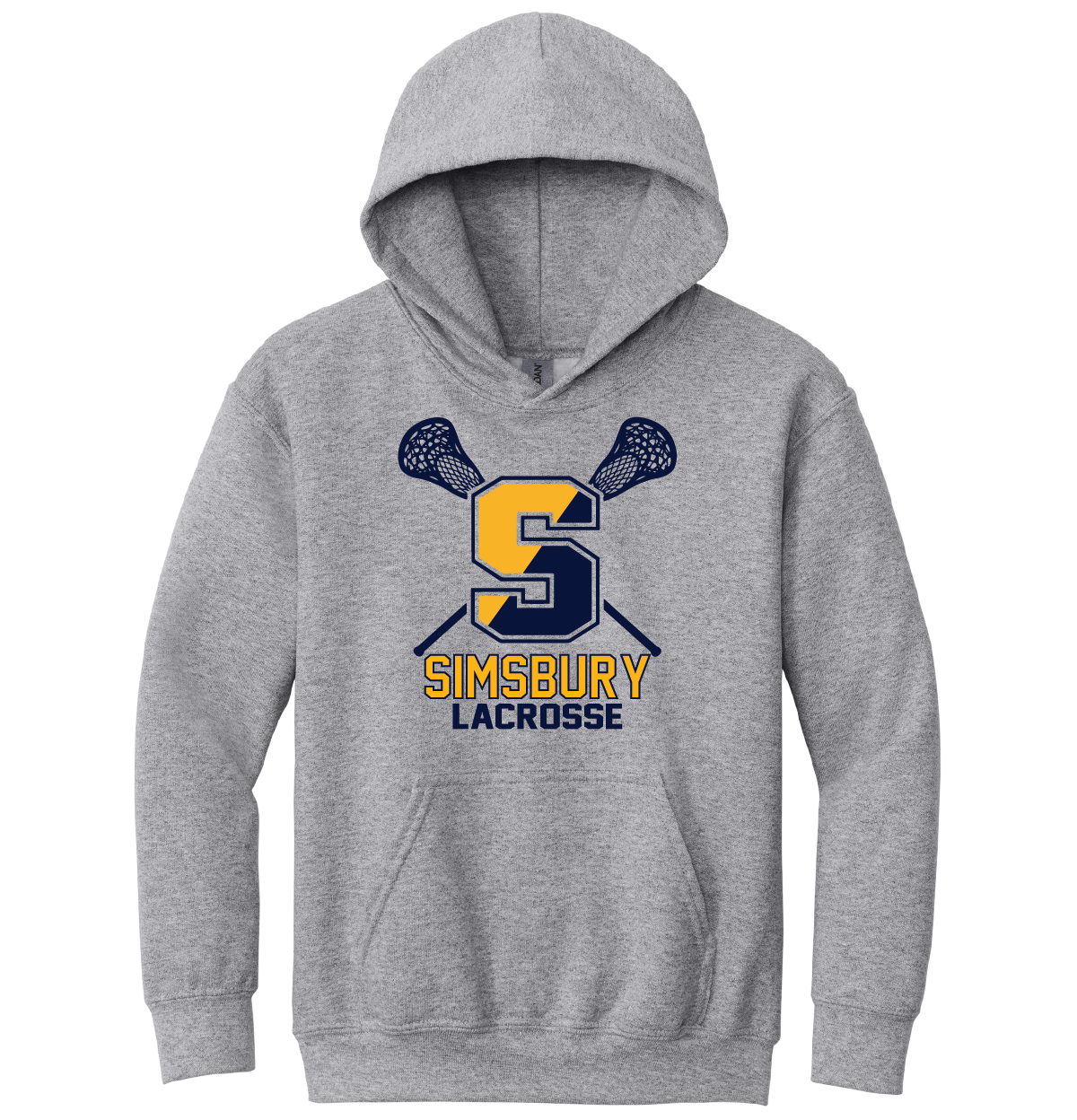 Hooded Sweatshirt Gildan 50/50: Simsbury Lax S Sticks