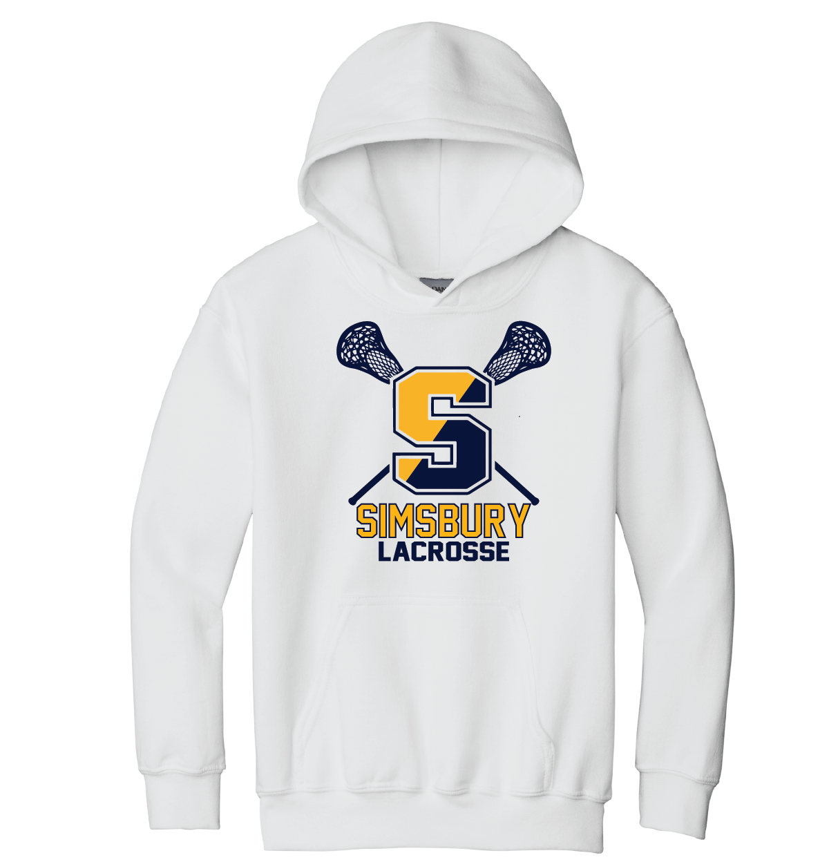 Hooded Sweatshirt Gildan 50/50: Simsbury Lax S Sticks