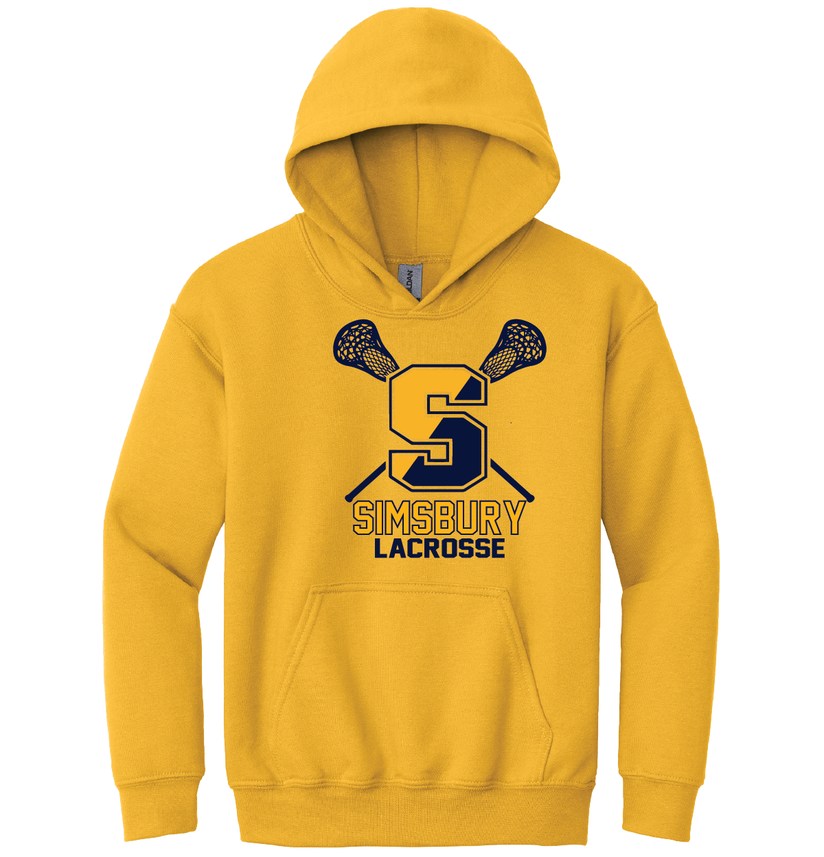 Hooded Sweatshirt Gildan 50/50: Simsbury Lax S Sticks