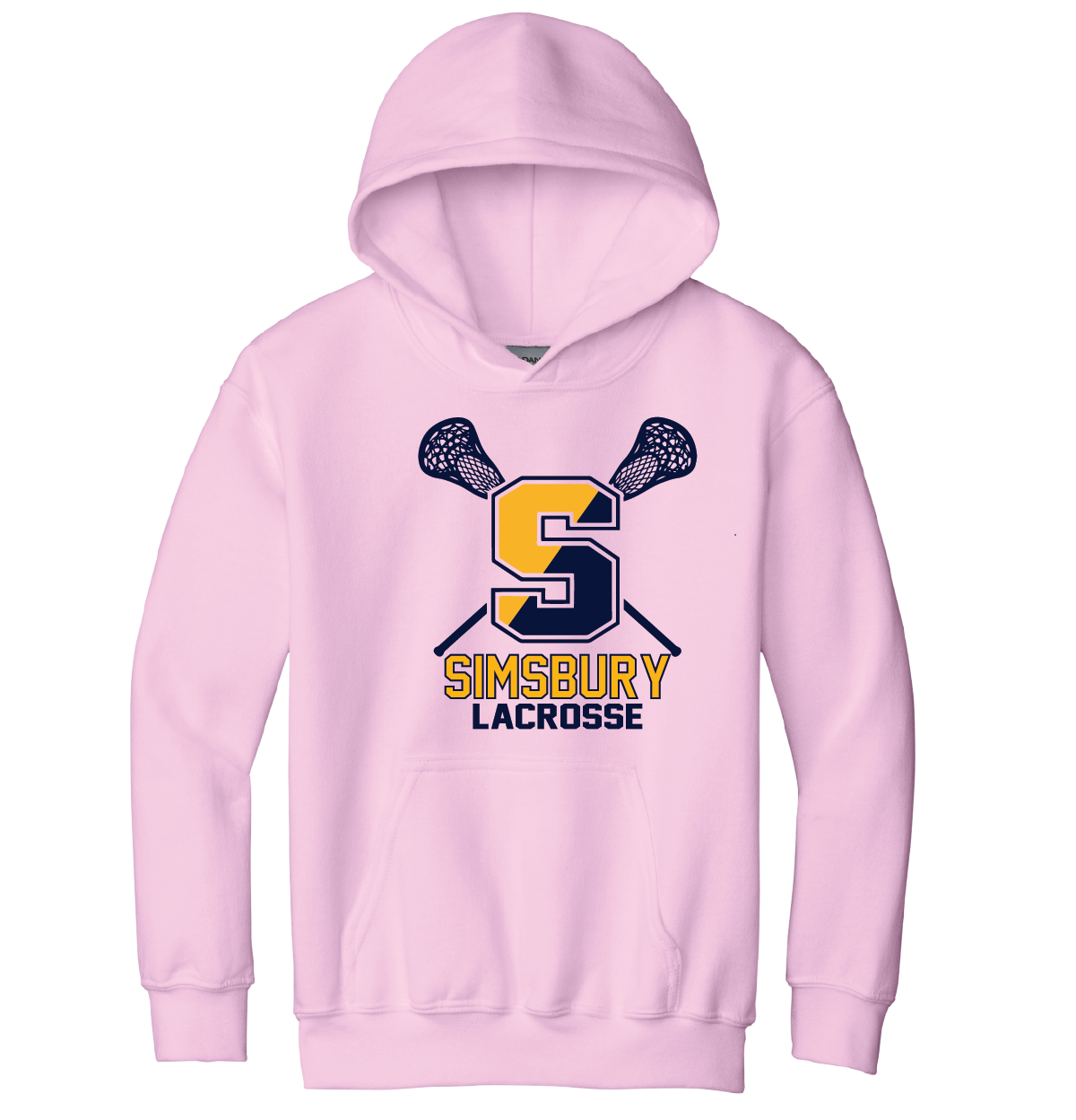 Hooded Sweatshirt Gildan 50/50: Simsbury Lax S Sticks