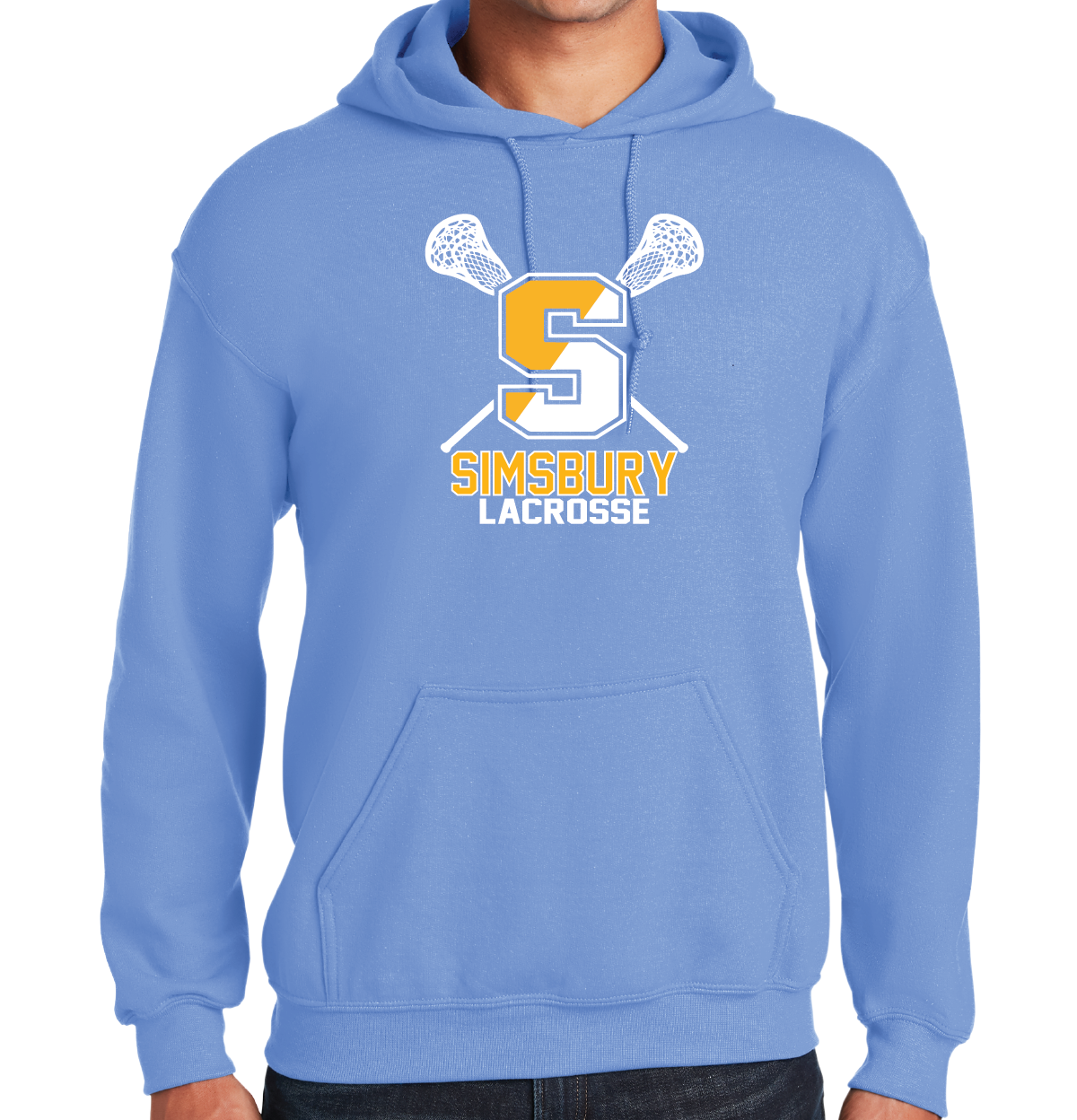 Hooded Sweatshirt Gildan 50/50: Simsbury Lax S Sticks