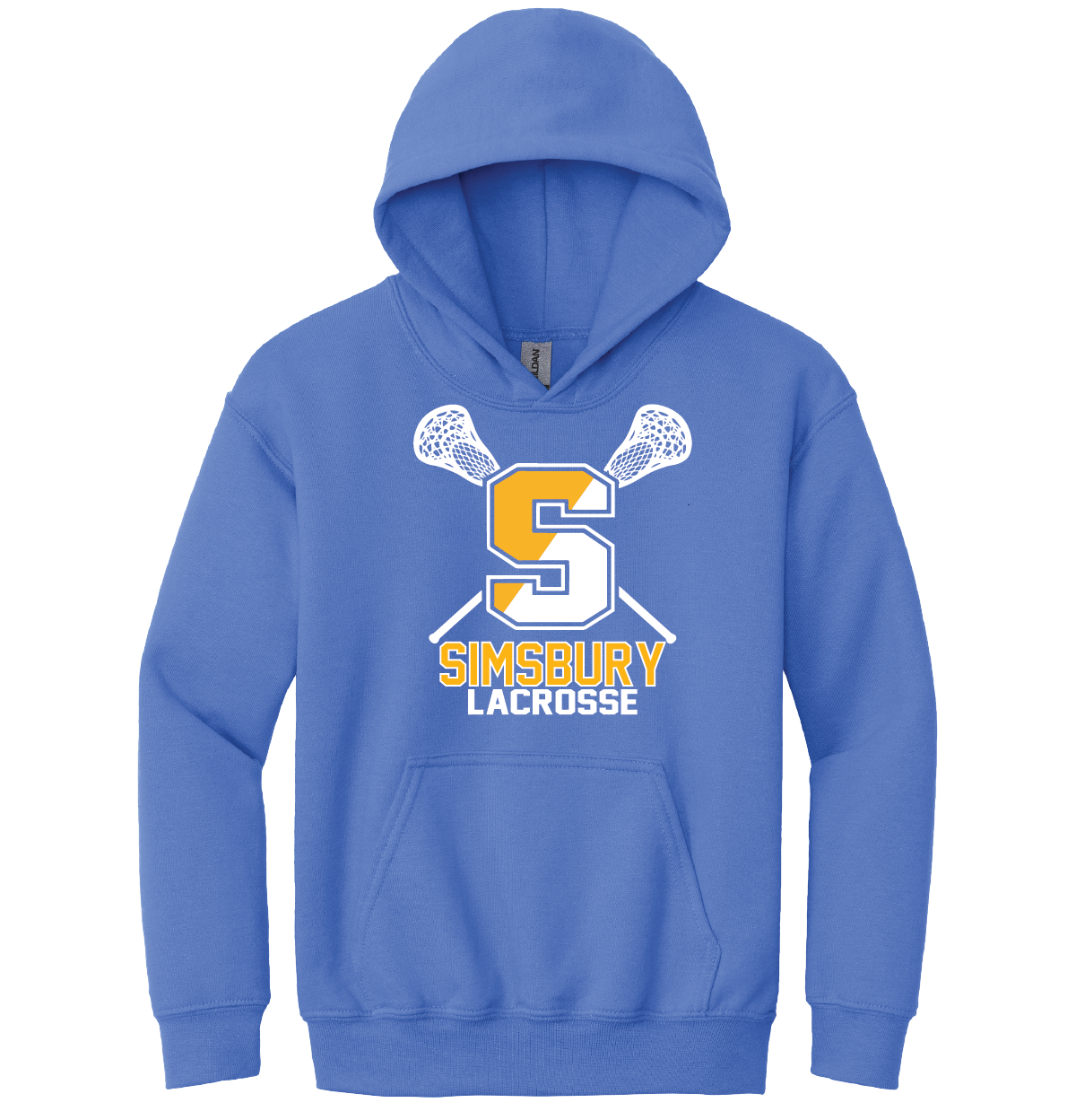 Hooded Sweatshirt Gildan 50/50: Simsbury Lax S Sticks