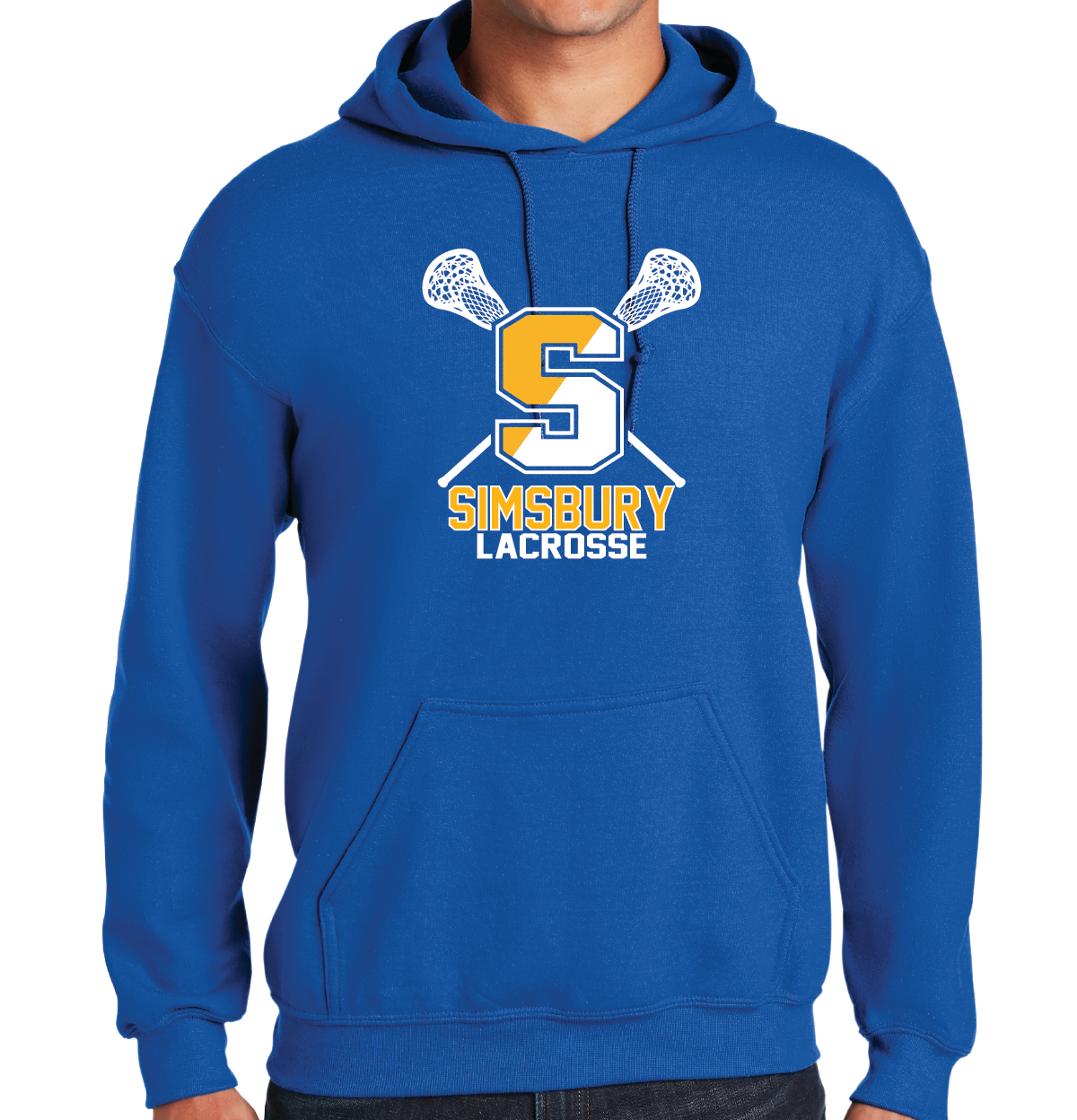 Hooded Sweatshirt Gildan 50/50: Simsbury Lax S Sticks