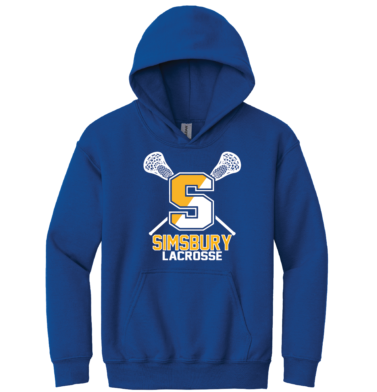 Hooded Sweatshirt Gildan 50/50: Simsbury Lax S Sticks