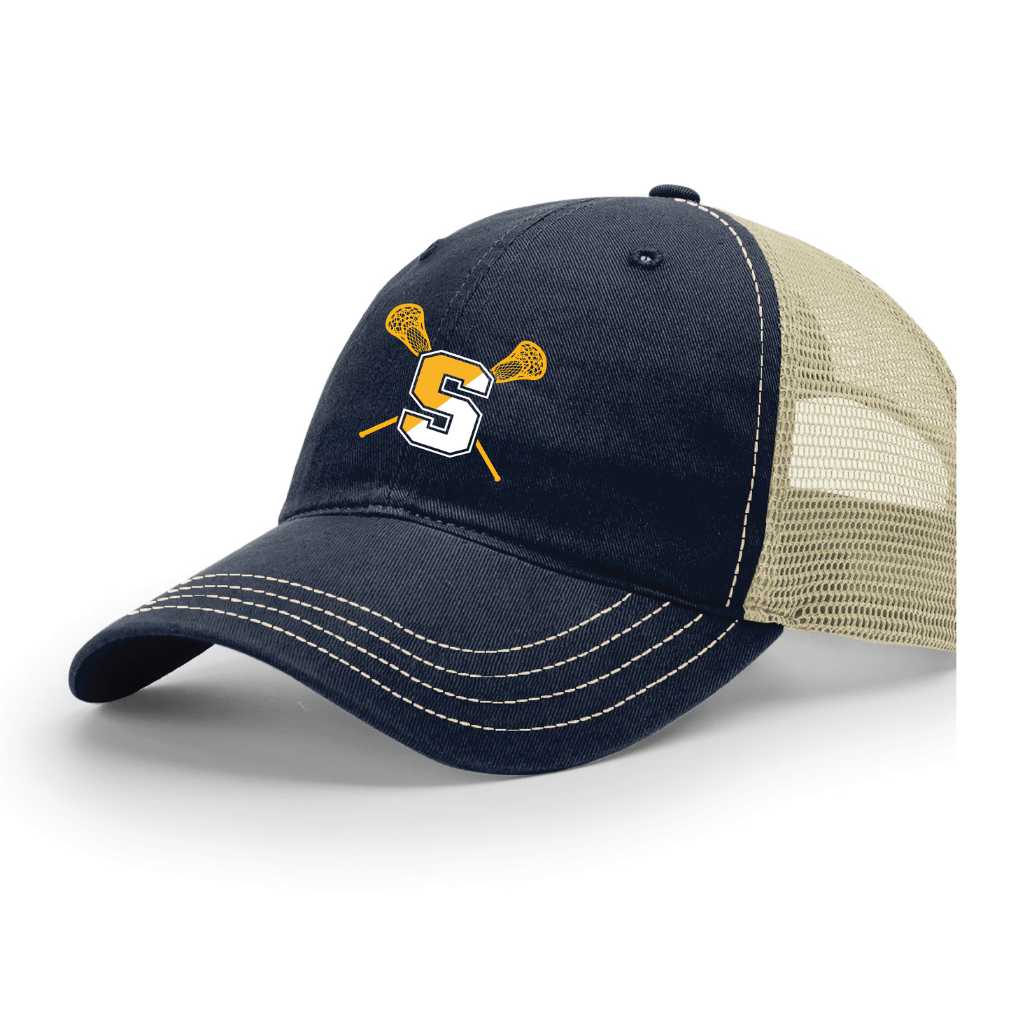 Hat: Soft Trucker Snapback Simsbury Lacrosse S Crossed Sticks