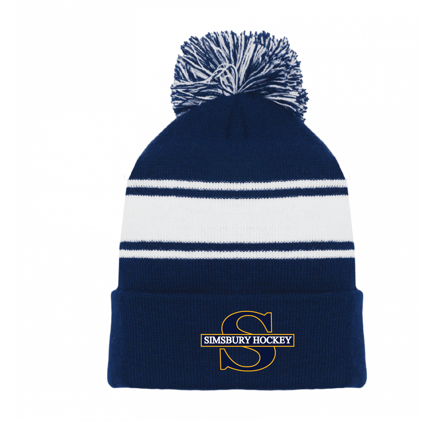 Athletic Knit Winter Pom Hat: Simsbury Youth Hockey