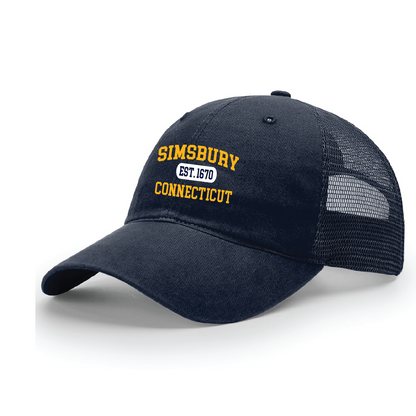 Hat: Soft Trucker Snapback Simsbury CT Est. 1670
