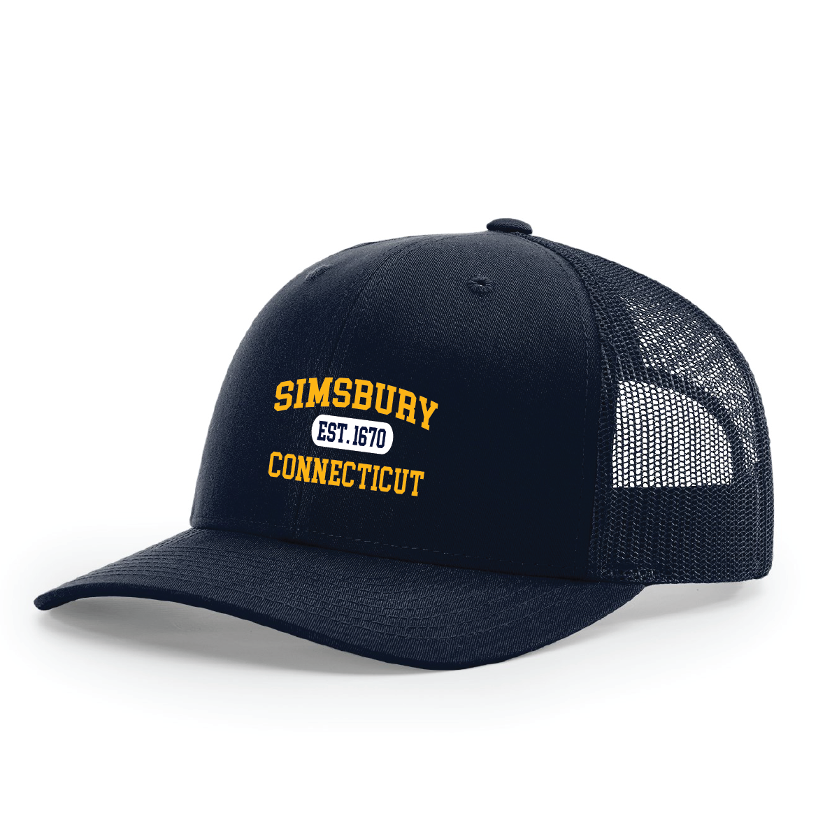Hat: Trucker Snapback Simsbury CT Est. 1670
