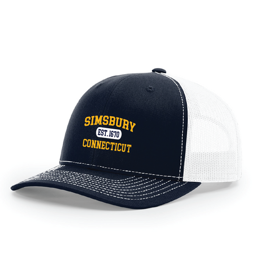 Hat: Trucker Snapback Simsbury CT Est. 1670