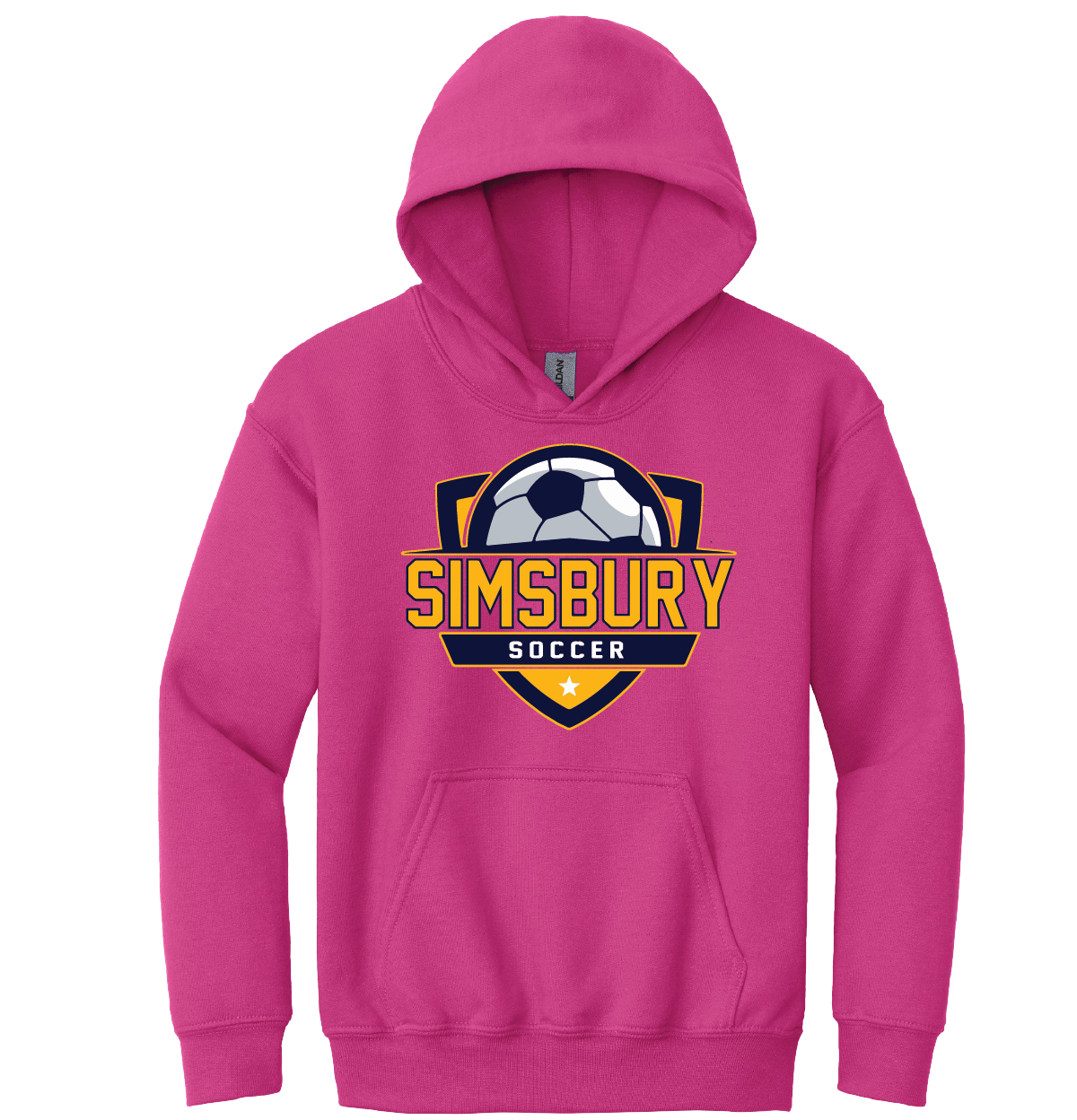PINK Hooded Sweatshirt Gildan 50/50: Simsbury Soccer