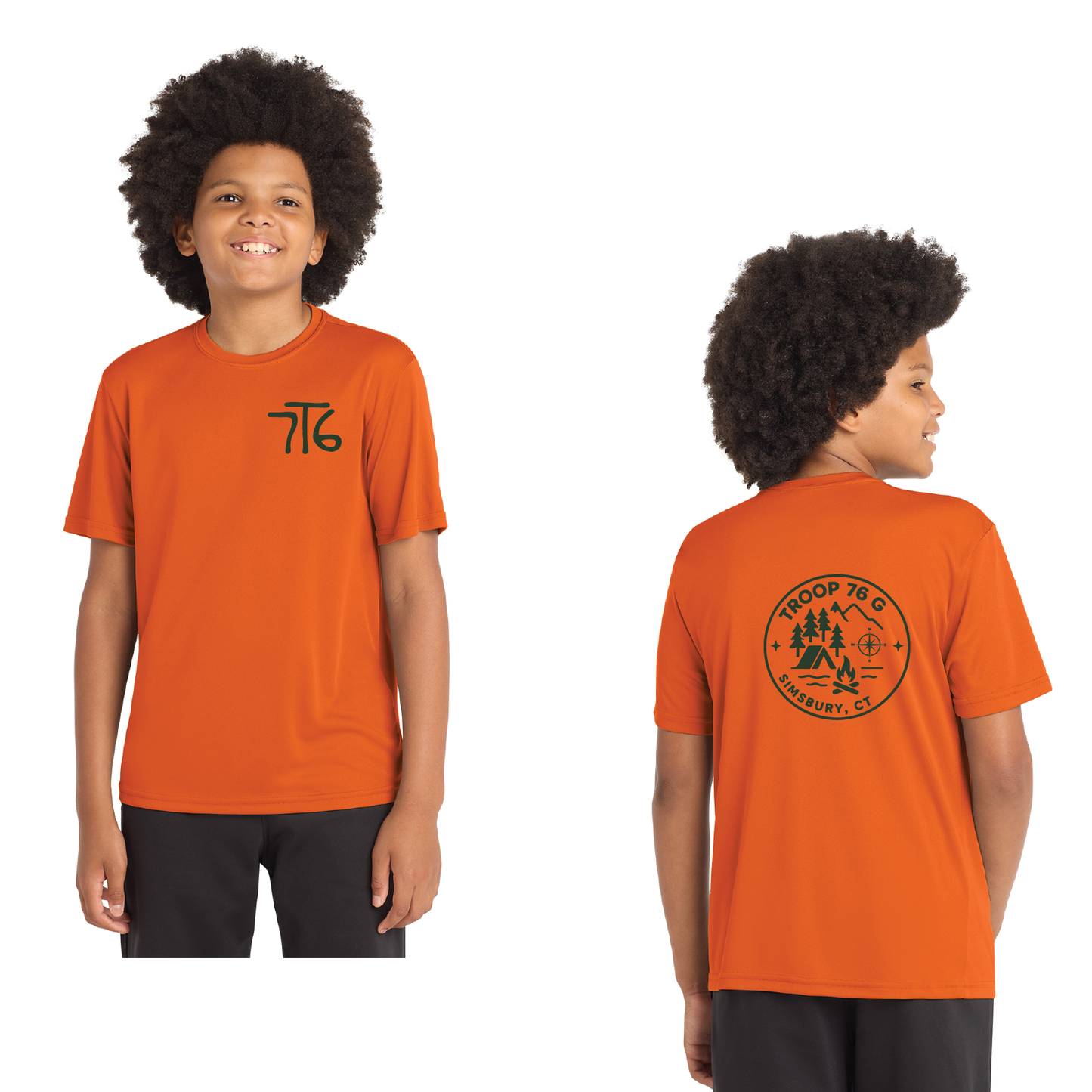 Troop 76 Girls: Performance T Shirt Youth YST350